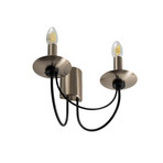 Wandlampe Dofa, messing antik/schwarz, 2-flammig