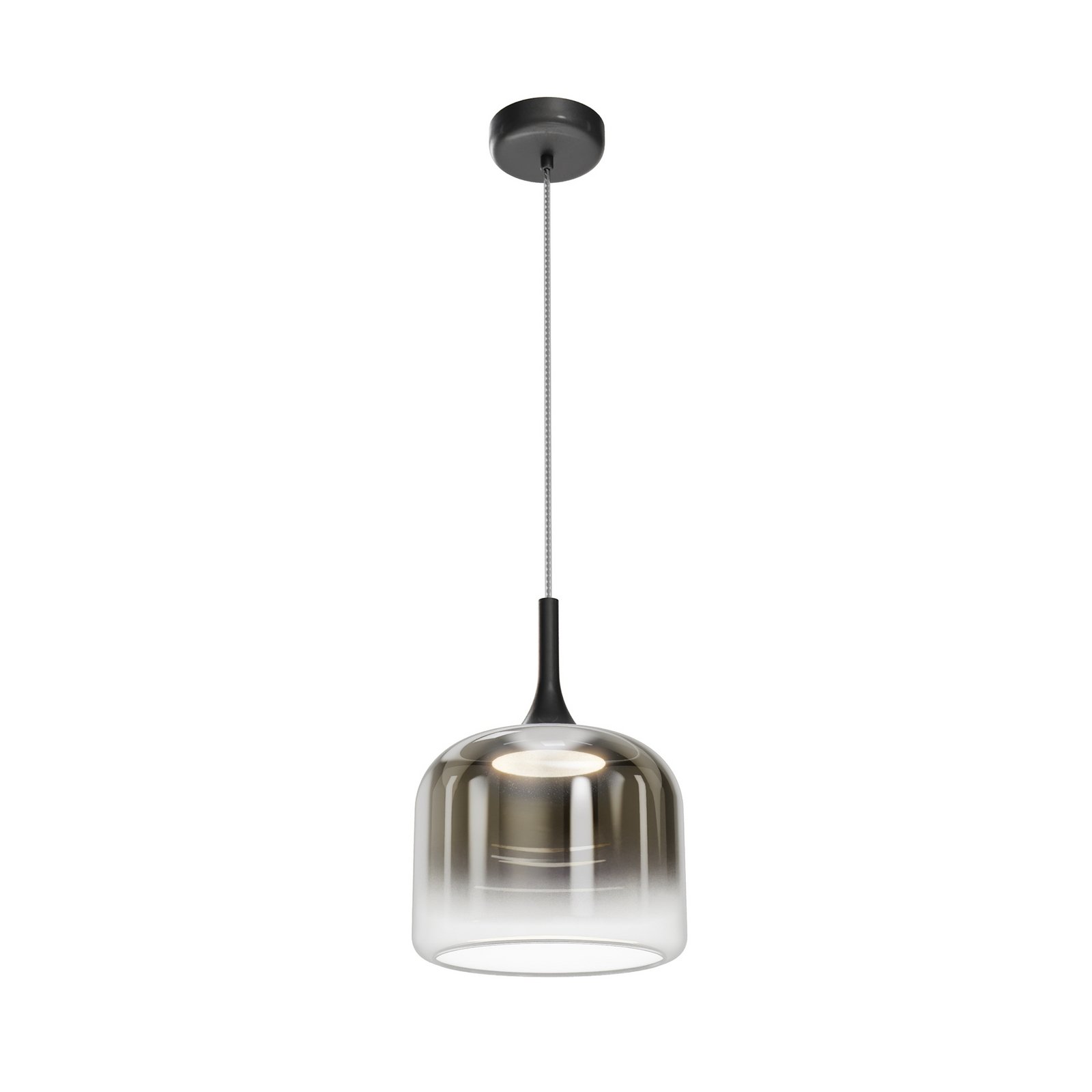 Maytoni LED-Hängeleuchte Spirito, rauchgrau, Glas, Ø 26 cm