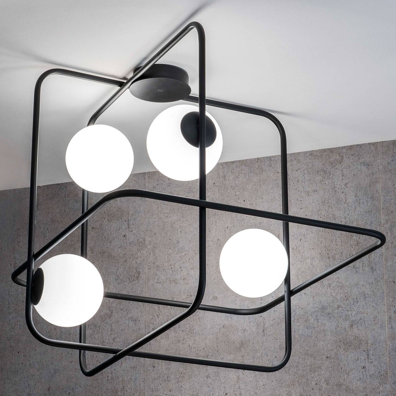 Mennyezeti lámpa Intrigo négyzet alakú fekete