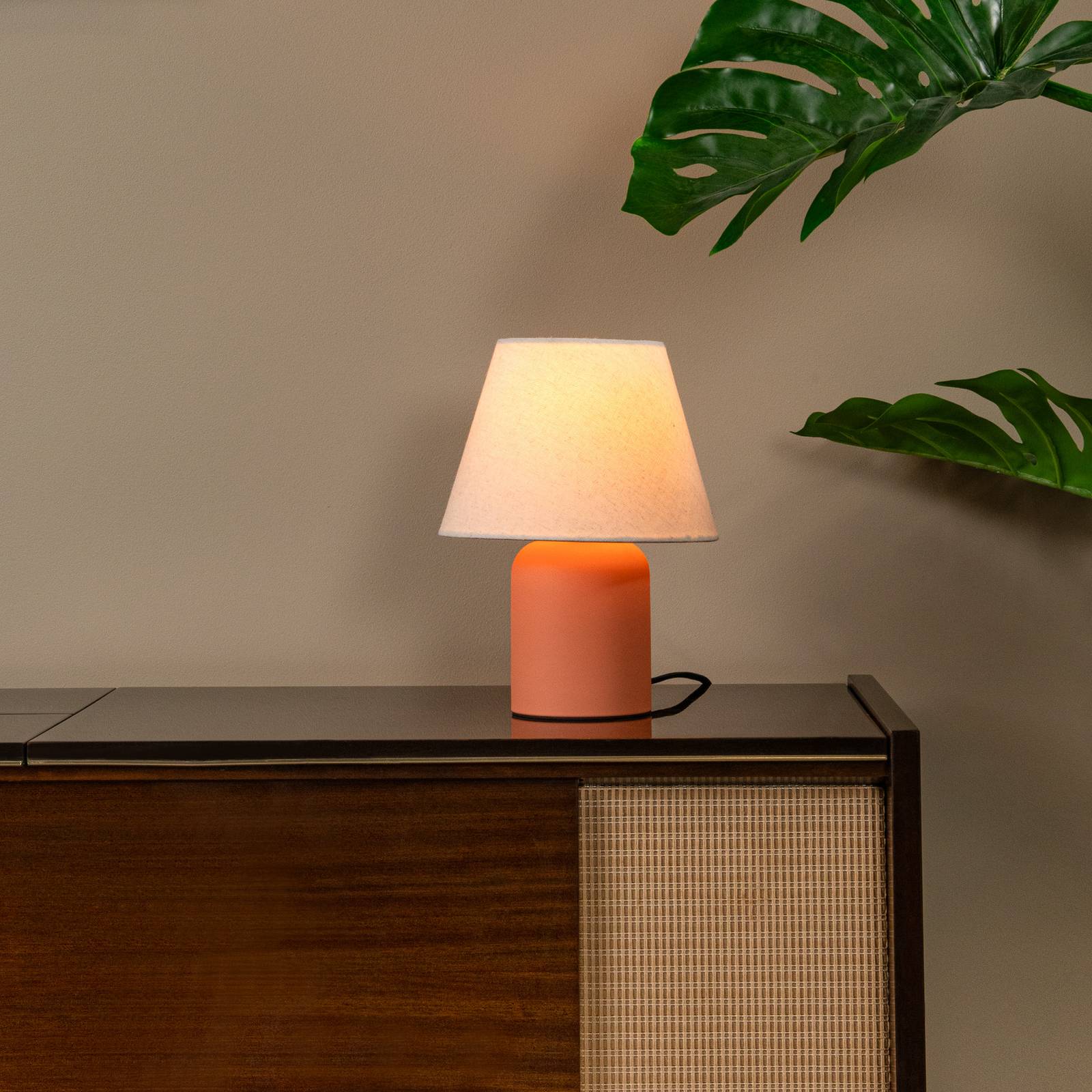 Tischlampe Macia, terrakotta/naturfarben 27 cm Keramik/Stoff günstig online kaufen