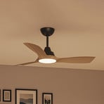 Philips LED-vifte Olas, Ø 106 cm, brun/svart, stillegående