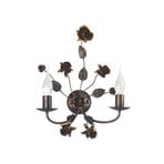 Carolina vegglampe, bronsefarget, 2 lyskilder, jern