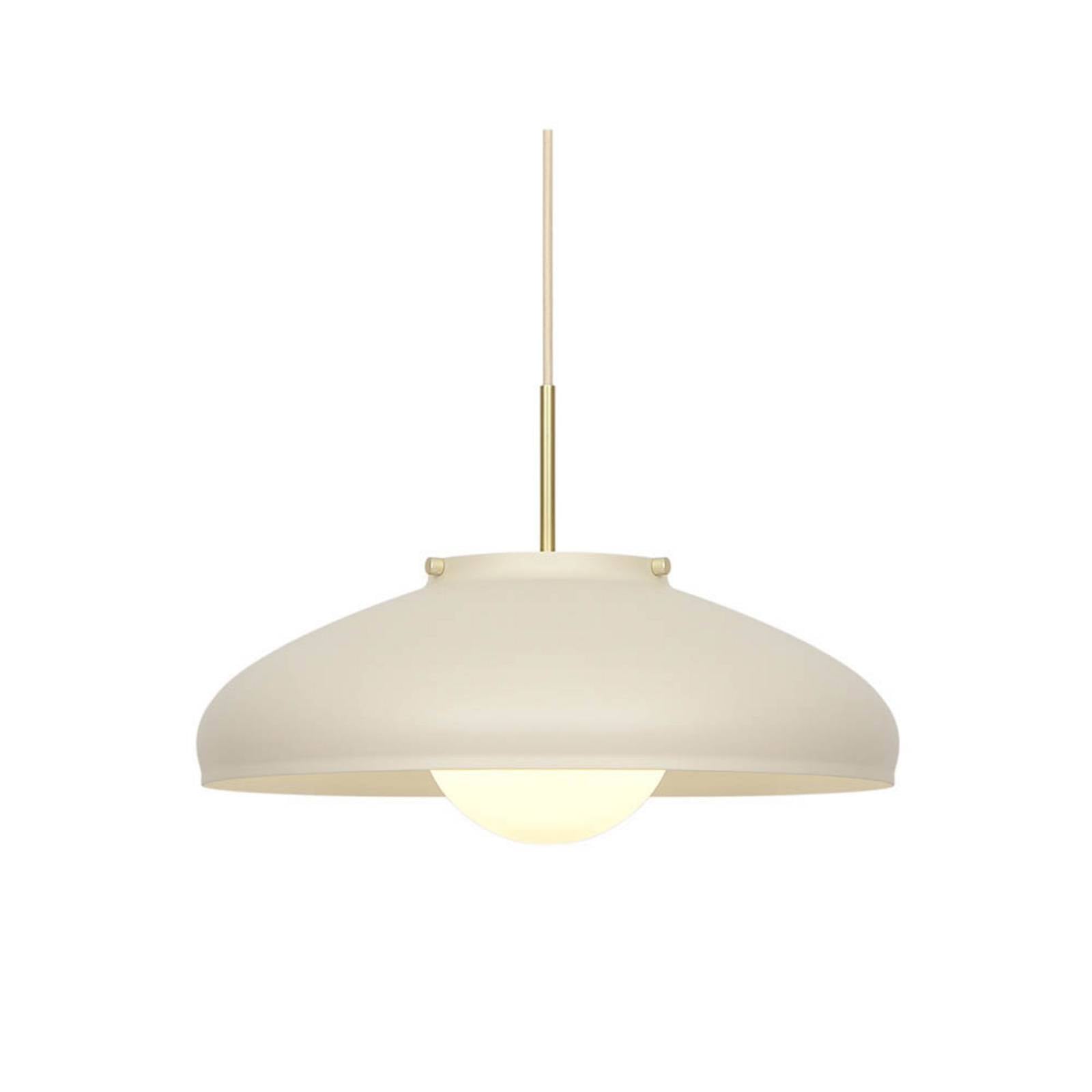 Pendelleuchte Latif, beigefarben, Ø 40 cm, Messing