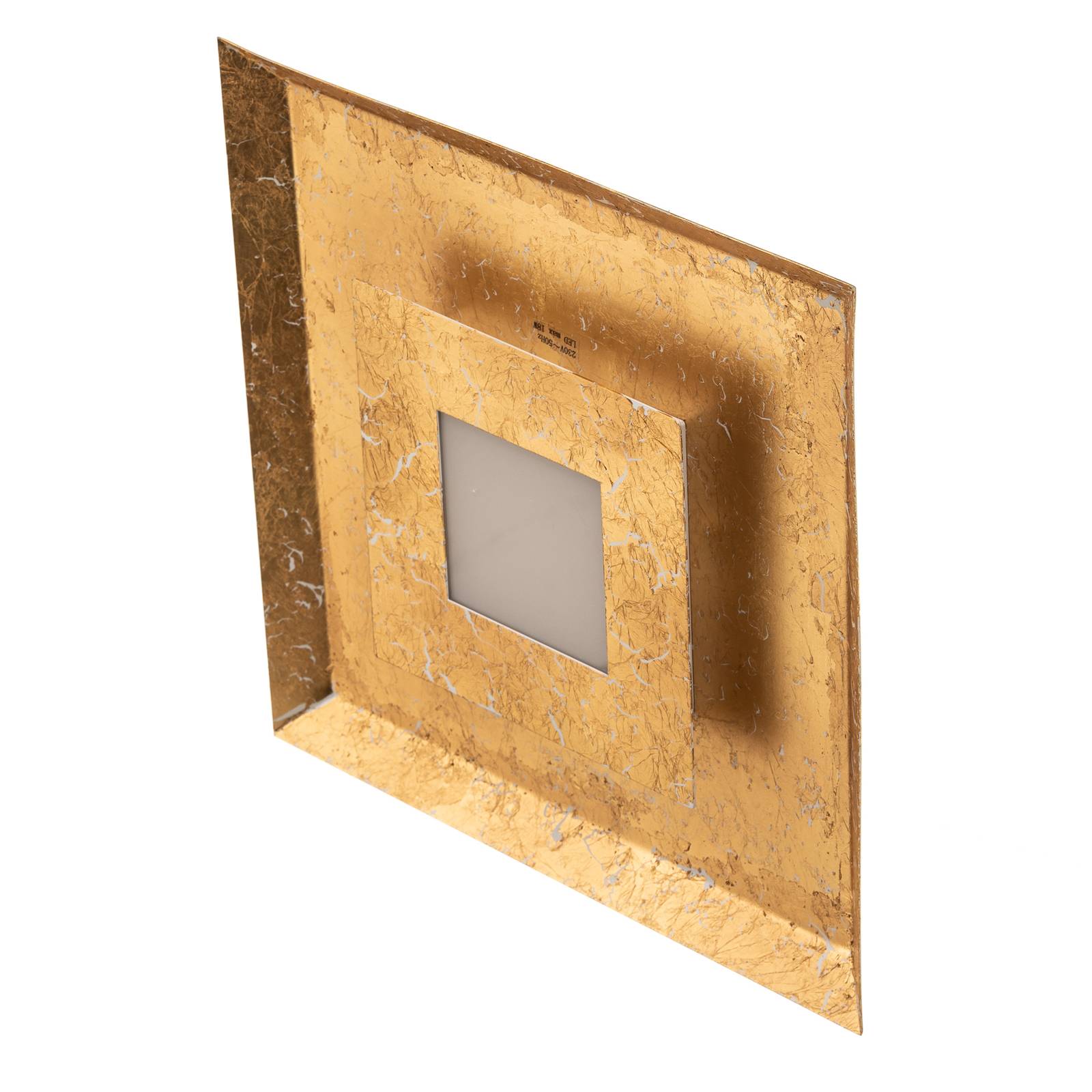 Eco-Light Window LED wall light 32 x cm, gold, for Living / Dining Room, aluminium, 18 W, L: 32 cm, W: 32 cm, H: 5.5 cm