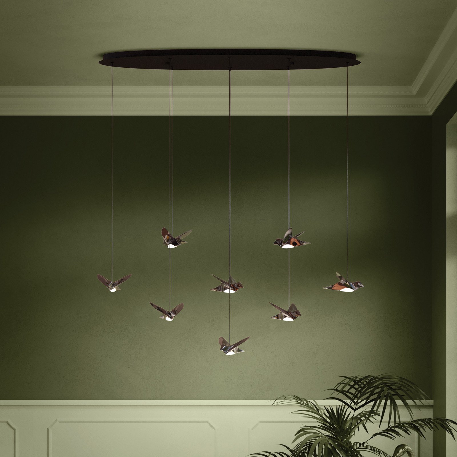 EGLO Stars Of Light Lampă suspendată LED Paratebueno negru 8 becuri - Camera de zi / sufragerie - Design - negru-nichel - Metal