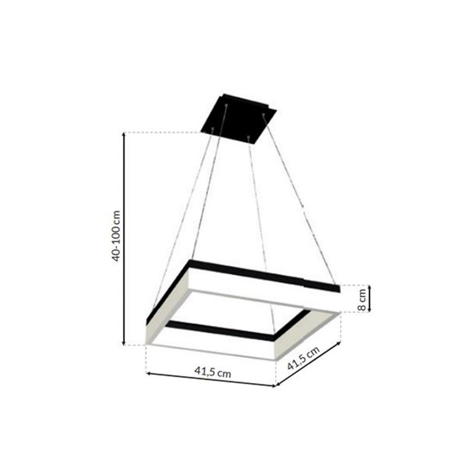 LED pendant light Nero, plastic, black, 1-bulb, 32 W