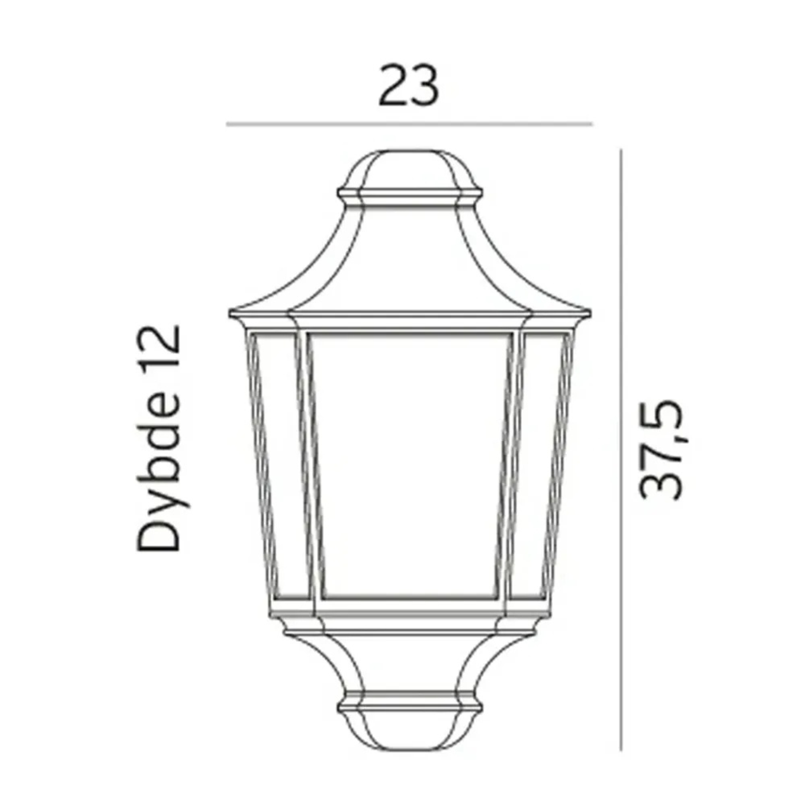 Glasgow Utomhus Vägglampa Svart - Norlys