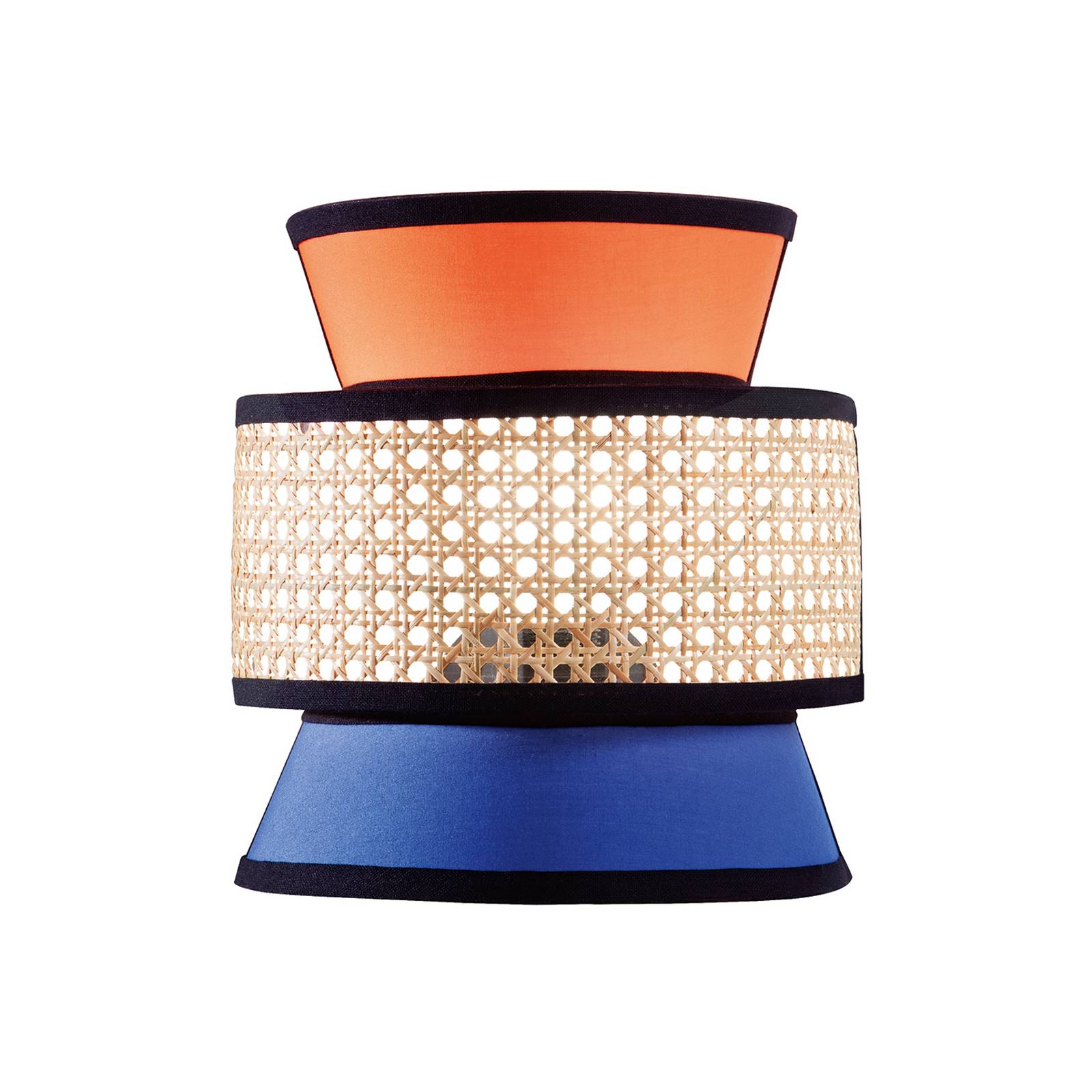 Wandlampe Gazebo, orange/blau/natur, Rattan, 27 cm hoch, E27