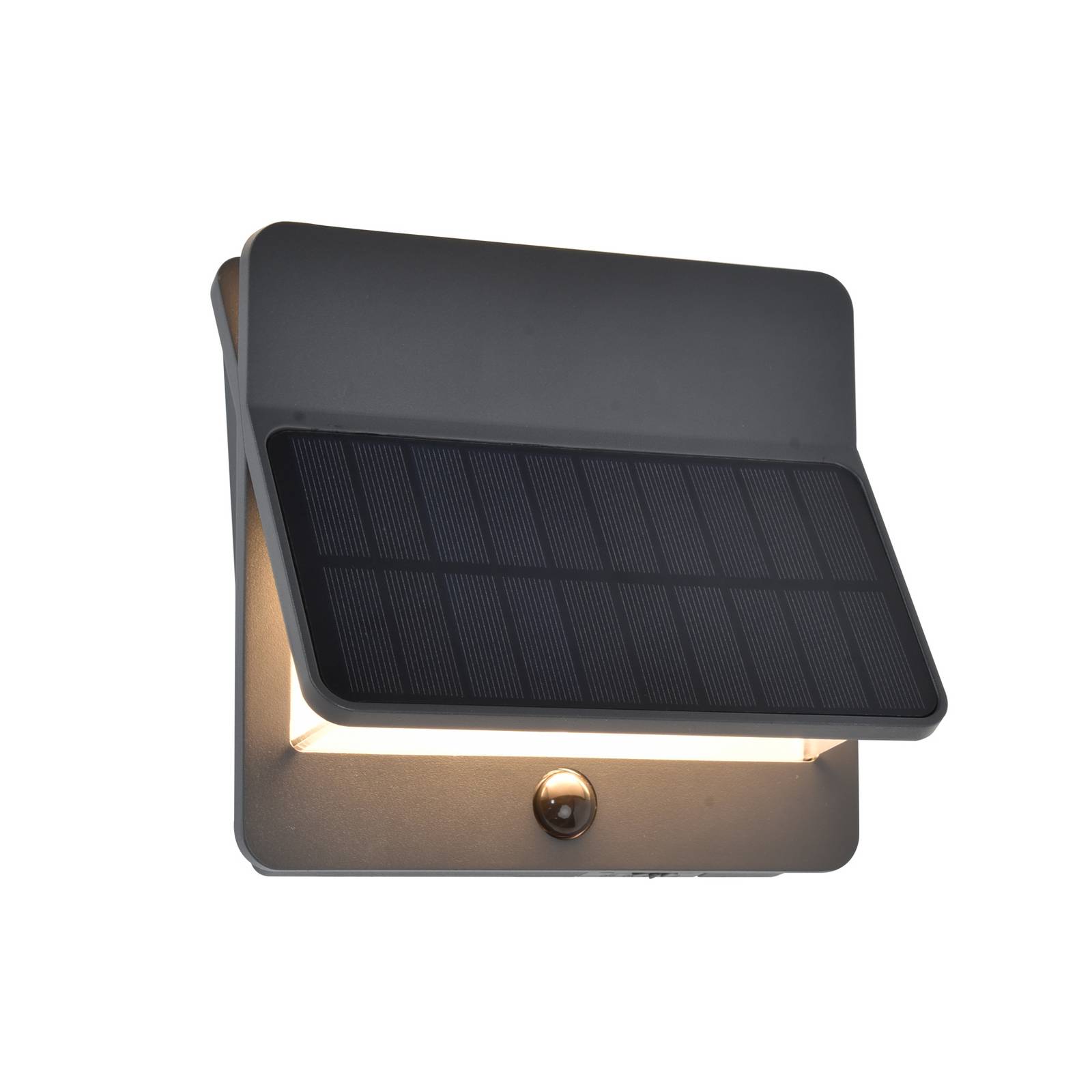 LED-Solar-Außenwandlampe ALETA, dunkelgrau 18 cm Sensor IP54