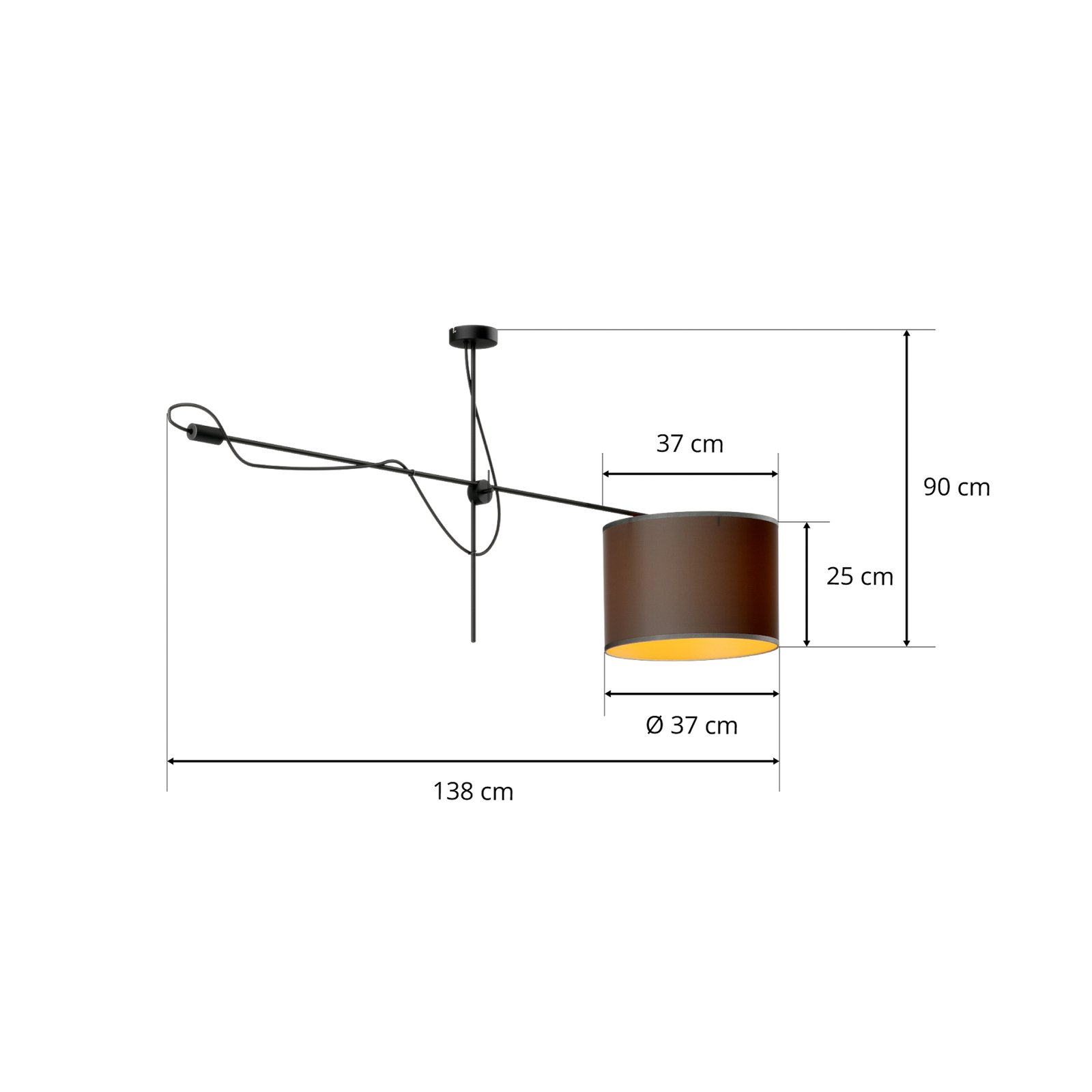 Lampa sufitowa Viper w kolorze czarnym i złotym