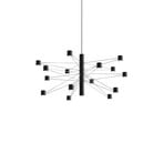 kdln LED závěsné světlo POLAR 15.1, Ø 77 cm, černé 15-flg. stmívatelné