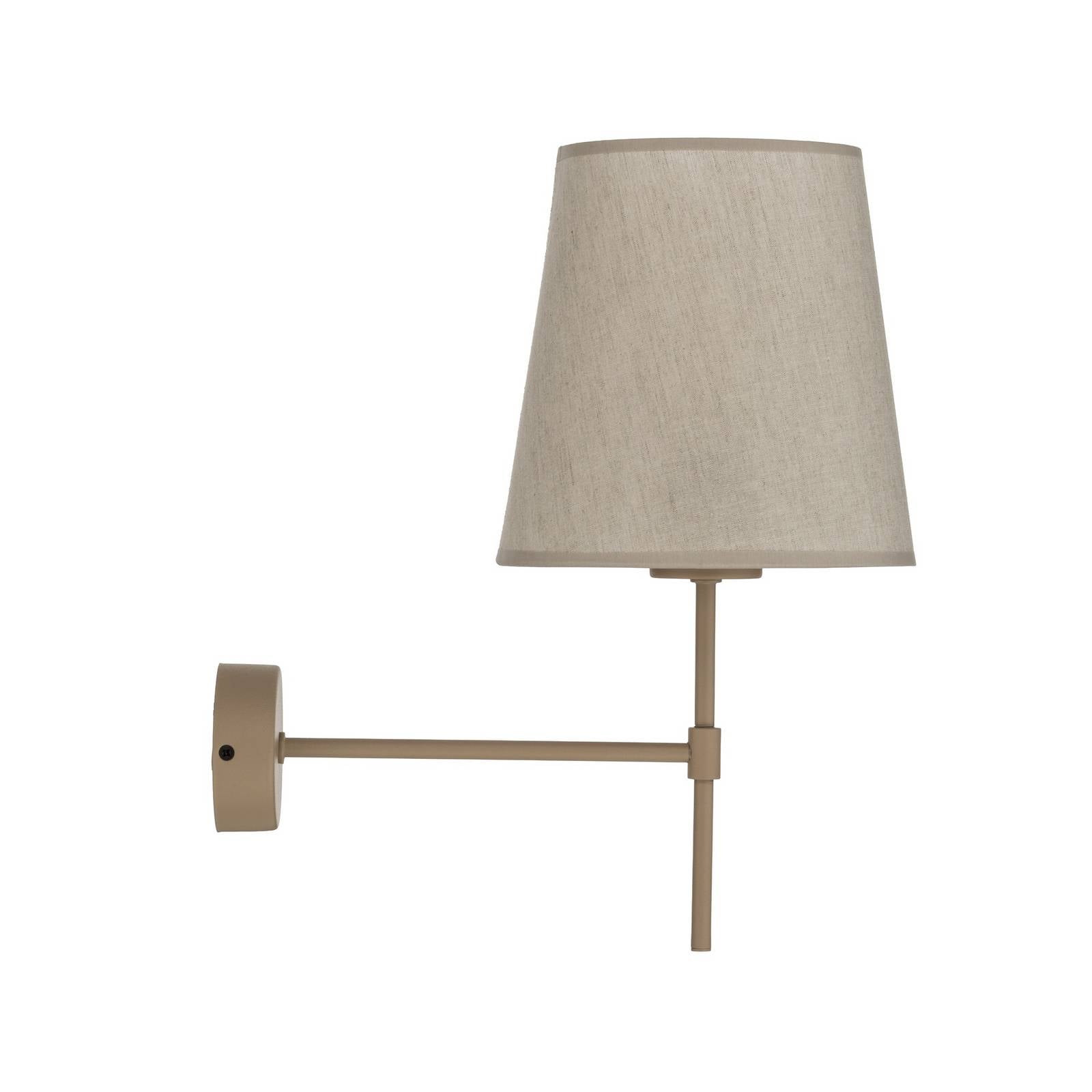 Lampa ścienna Elizabeth, kolor piaskowy/beżowy, len, wysokość 39 cm, E27