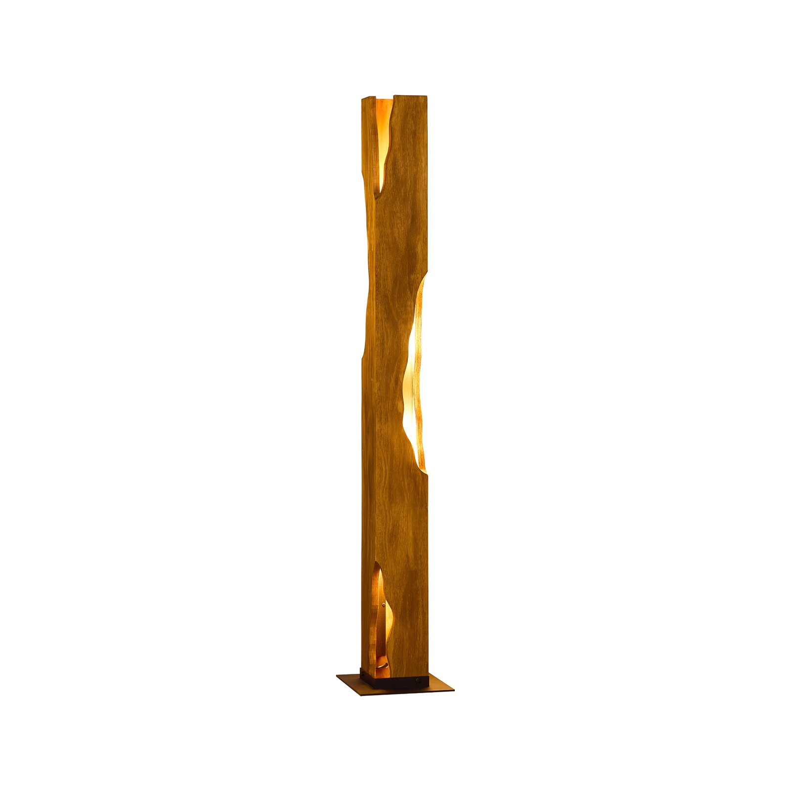 Candeeiro de pé Venus, castanho, altura 141 cm, madeira, 4 luzes