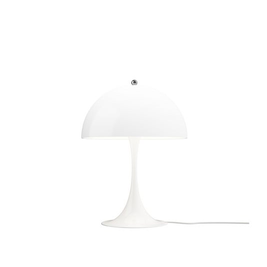 Hvit bordlampe formet som en sopp