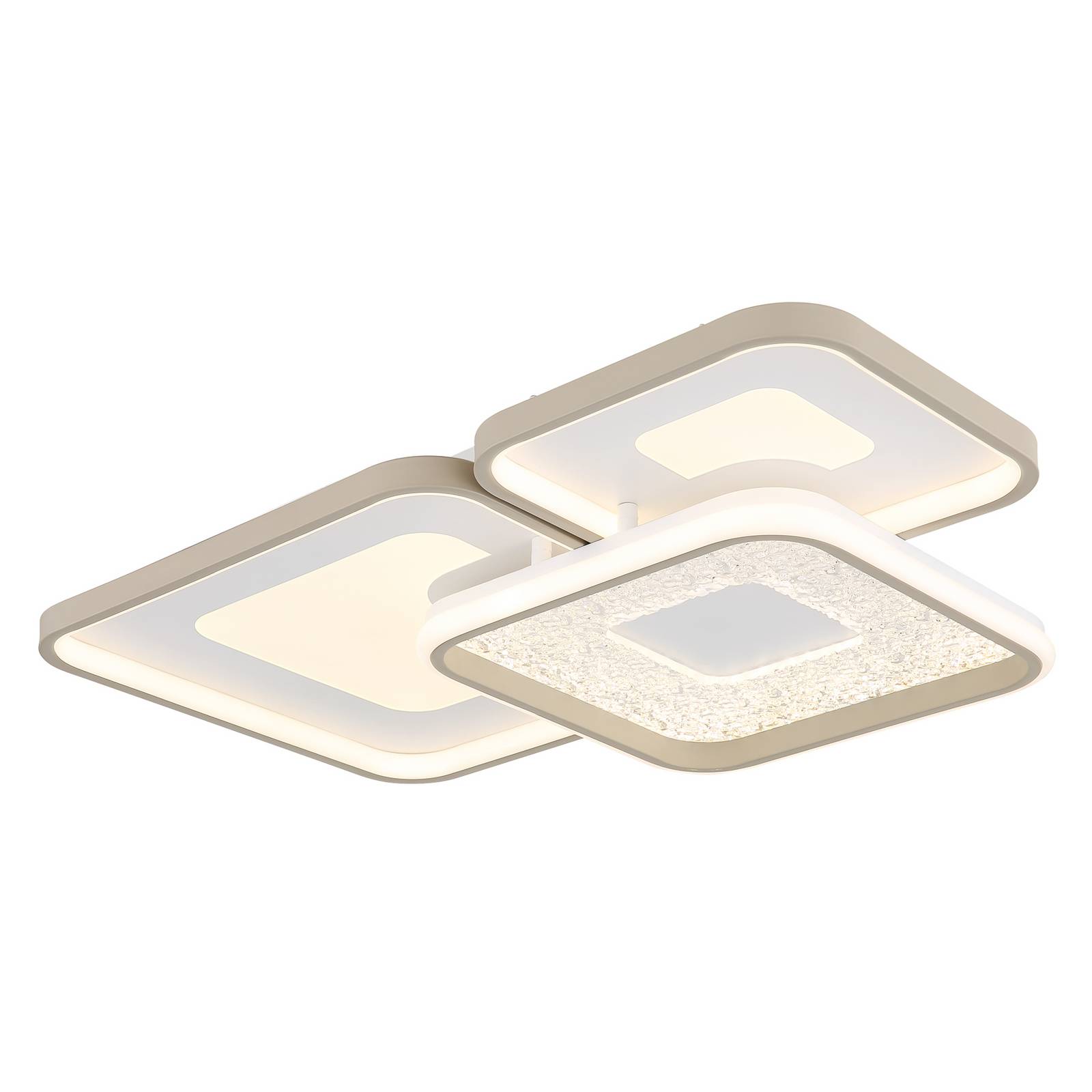 LED-Deckenlampe Mosaiko, Länge 54 cm, weiß/sand, Metall