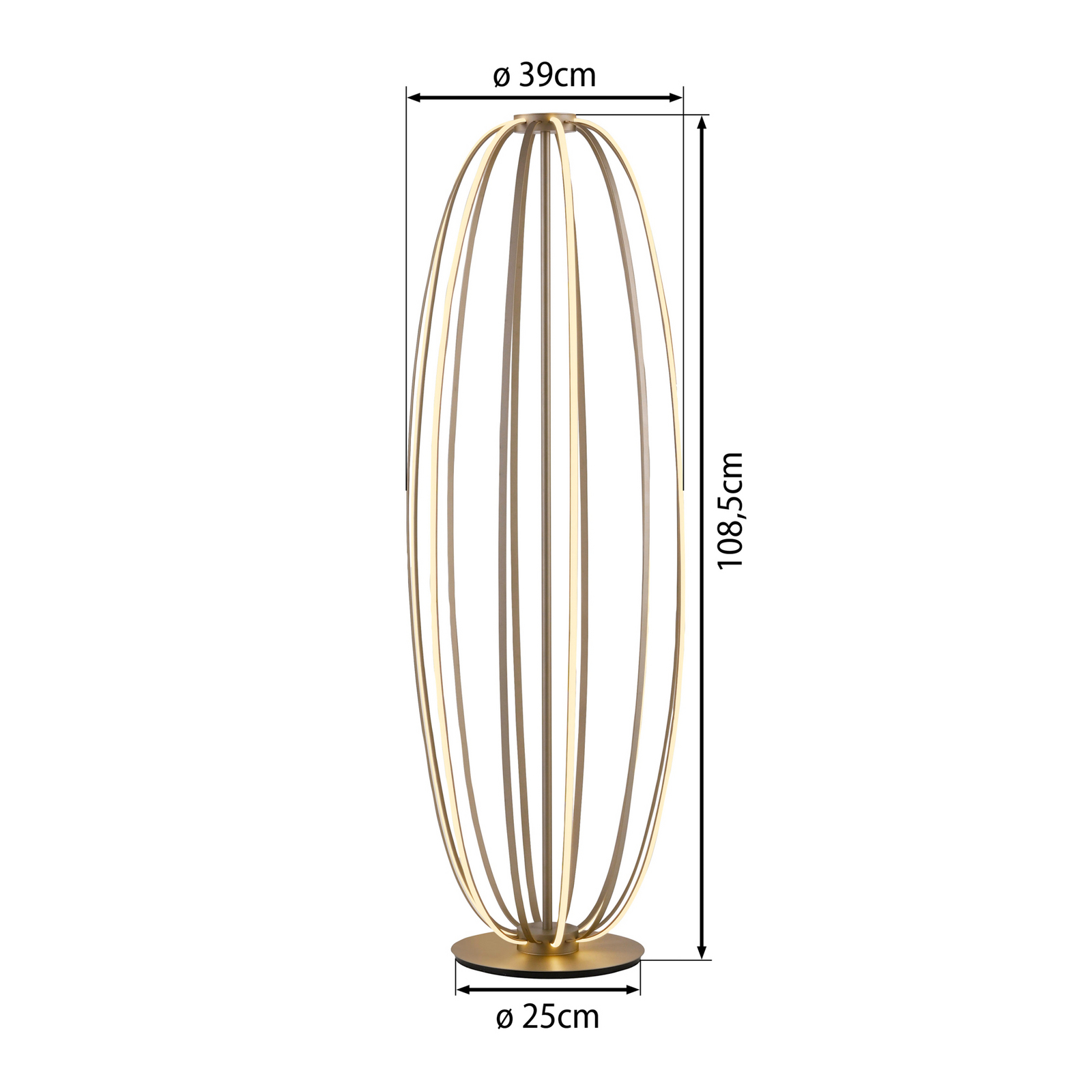 Elvara LED álló lámpa, bronzszínű, magasság 108 cm, fém Elvara LED álló lámpa, bronzszínű, magasság 108 cm, fém