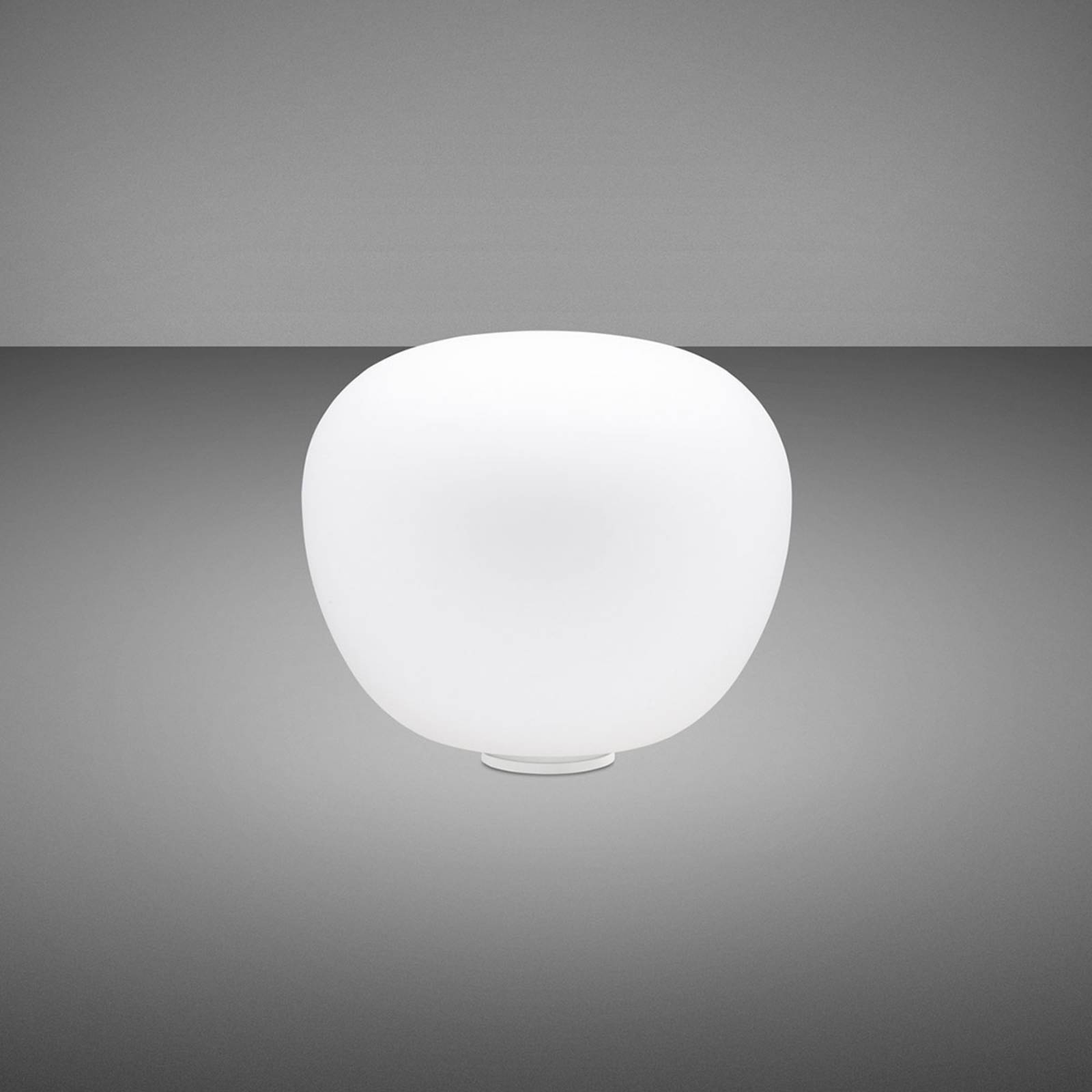 Fabbian Lumi Mochi table lamp, lying, Ø 20 cm, for Living / Dining Room, glass, plastic, G9, 48 W, energy efficiency: A++, H: 18 cm