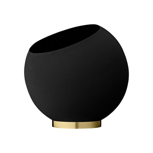 Globe Plant Pot Ø37xH32.3 Black/Gold - AYTM