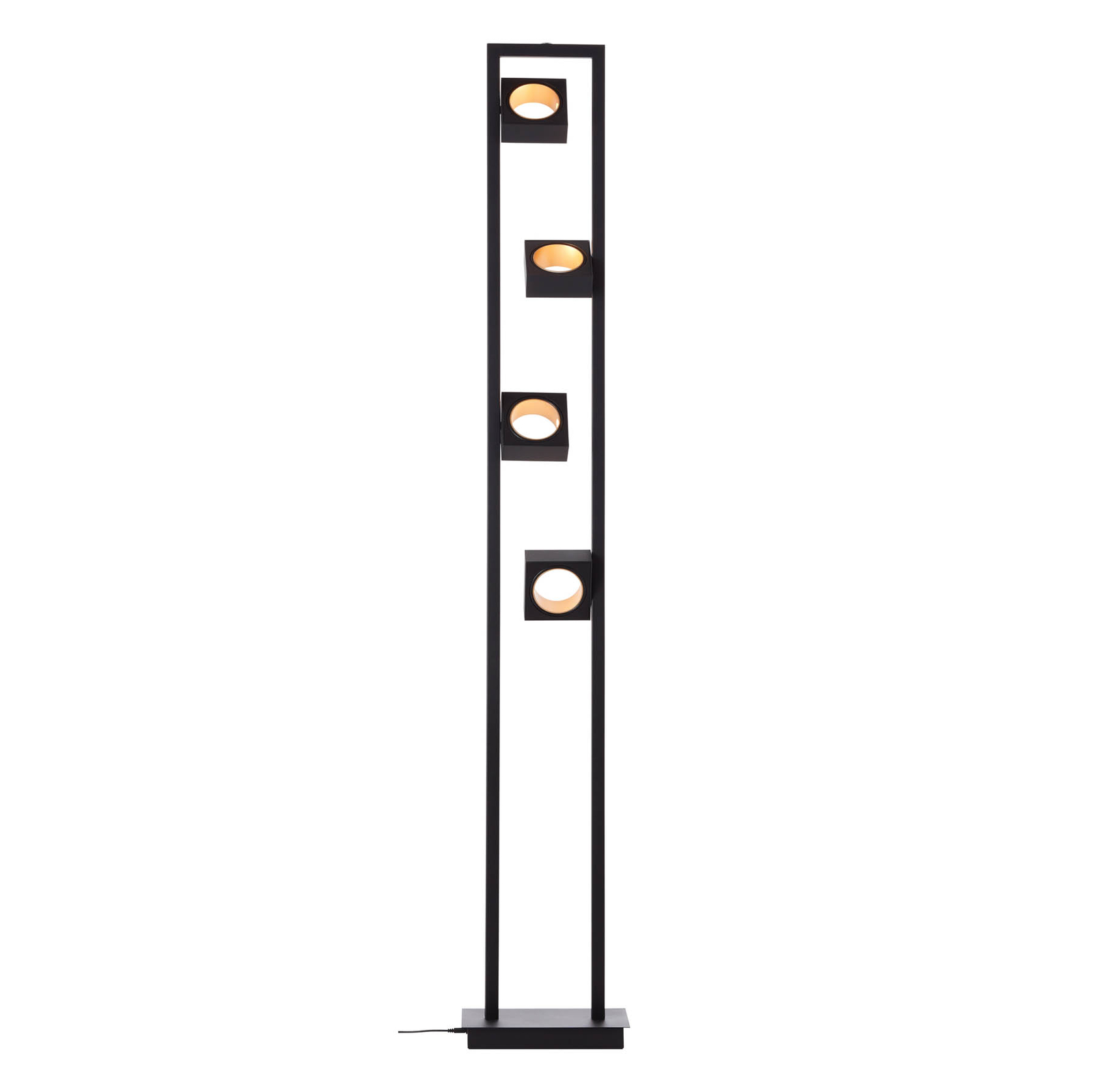 LED-golvlampa Dillard, vridbara lamphuvuden dimbar