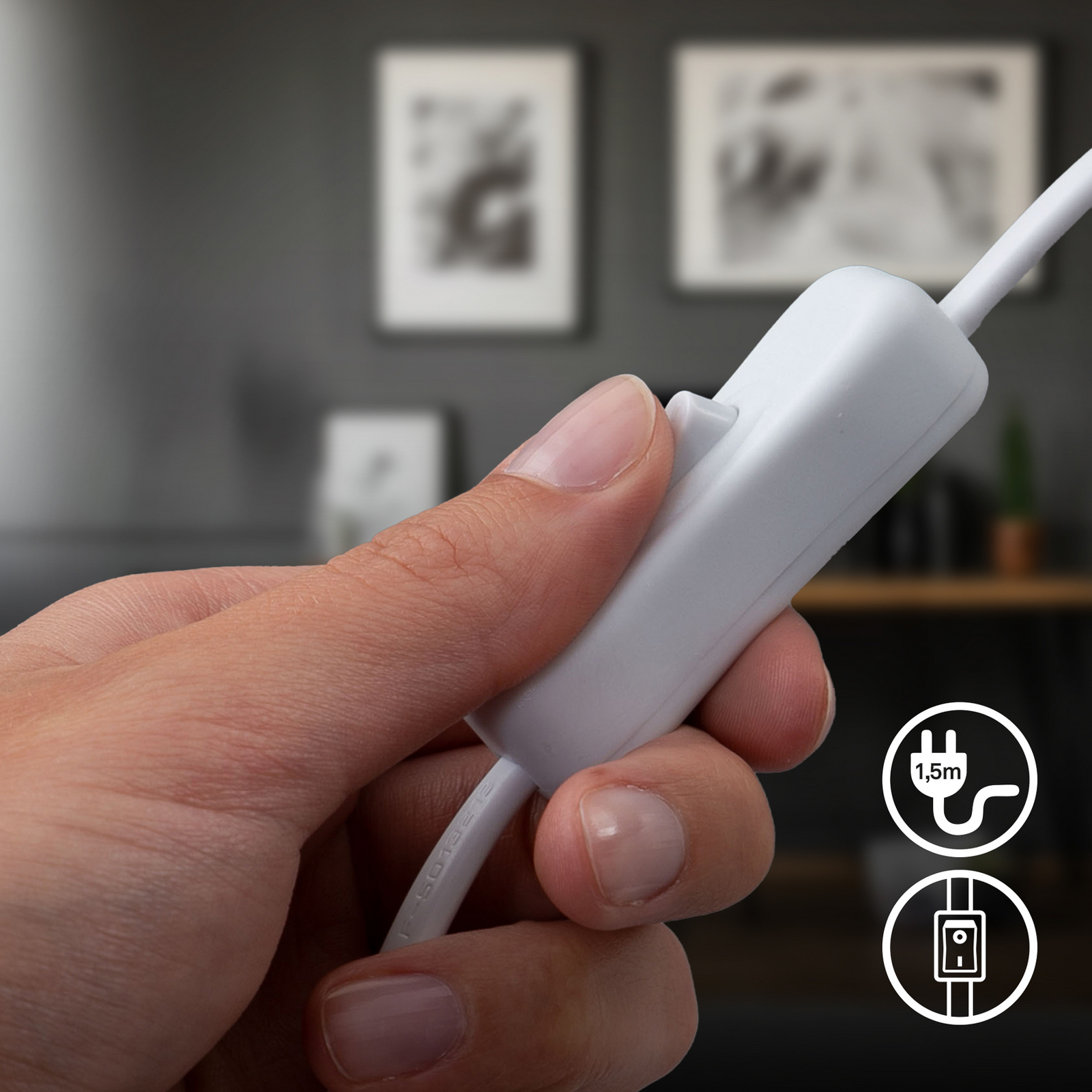 Lampa de masă Prep, albă, metal, lemn, E14