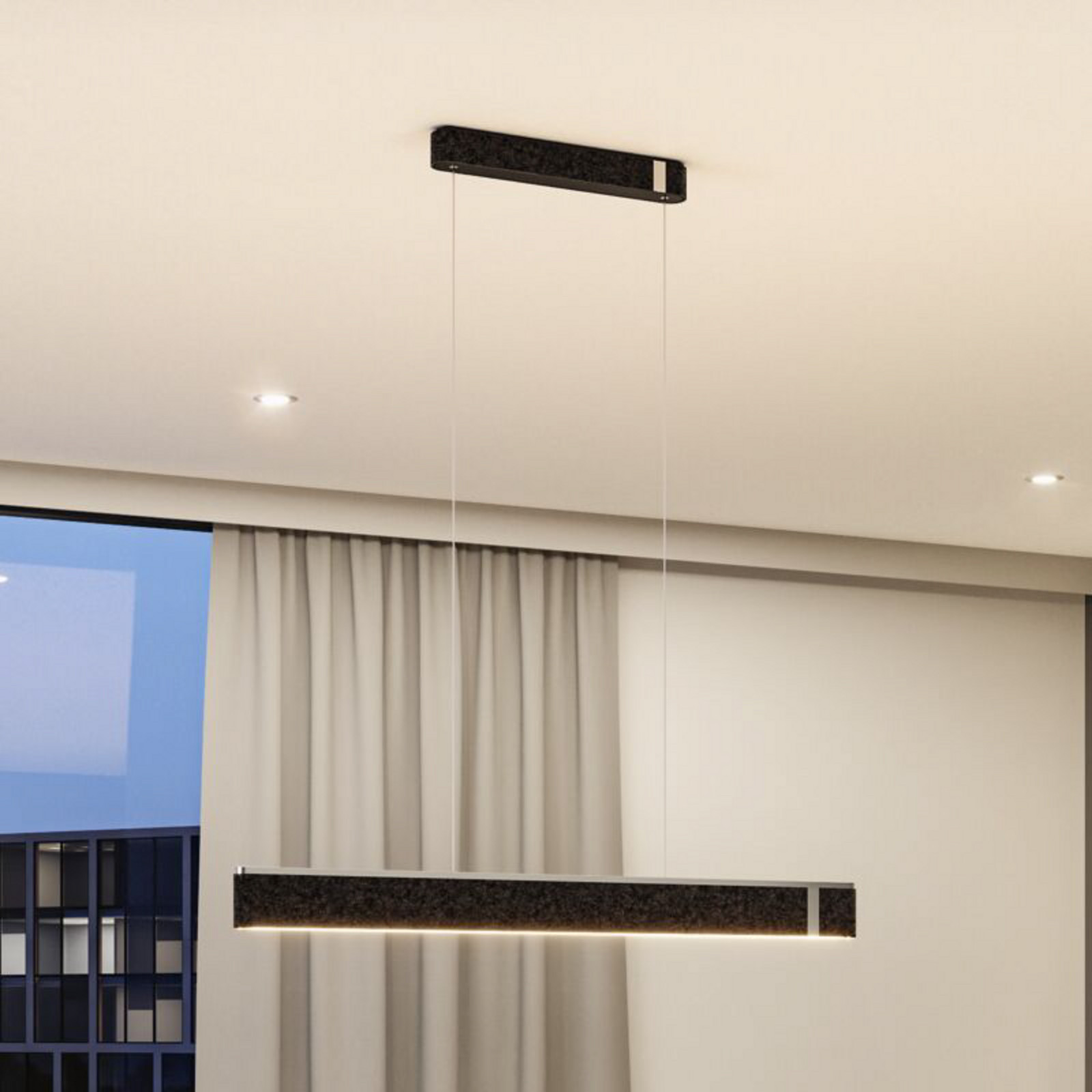 Paulmann Lampa suspendată LED Jagun antracit 100 cm pâslă - Camera de zi / sufragerie - Modern - Țesătură / Textil