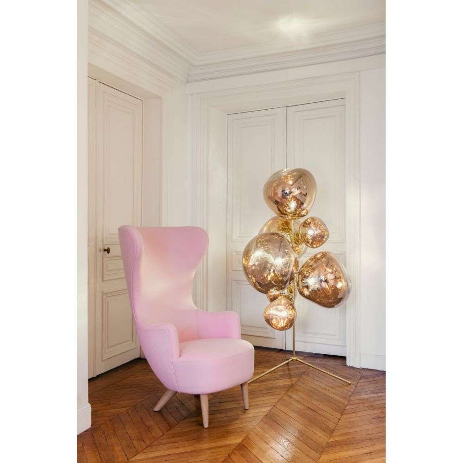 Melt Floor Chandelier Lampadar Gold/Opal - Tom Dixon