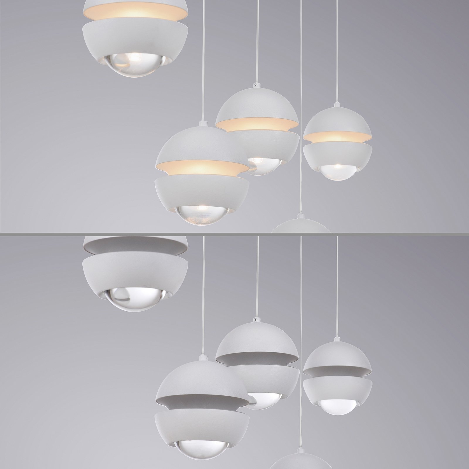 SCHÖNER WOHNEN LED hanglamp Lini wit, 5-lamps, 3.000 K SCHÖNER WOHNEN LED hanglamp Lini wit, 5-lamps, 3.000 K