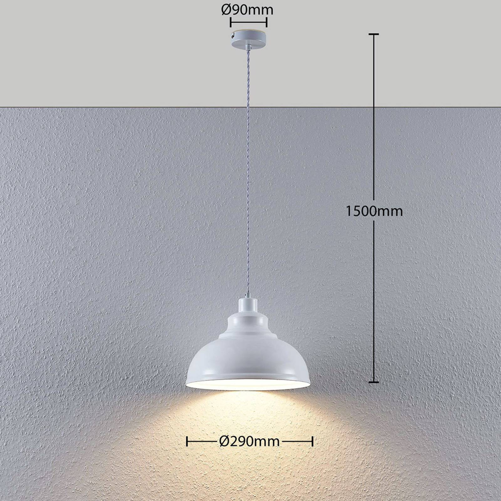 Lampa wisząca Lindby Albertine, 29 cm, biały, metal