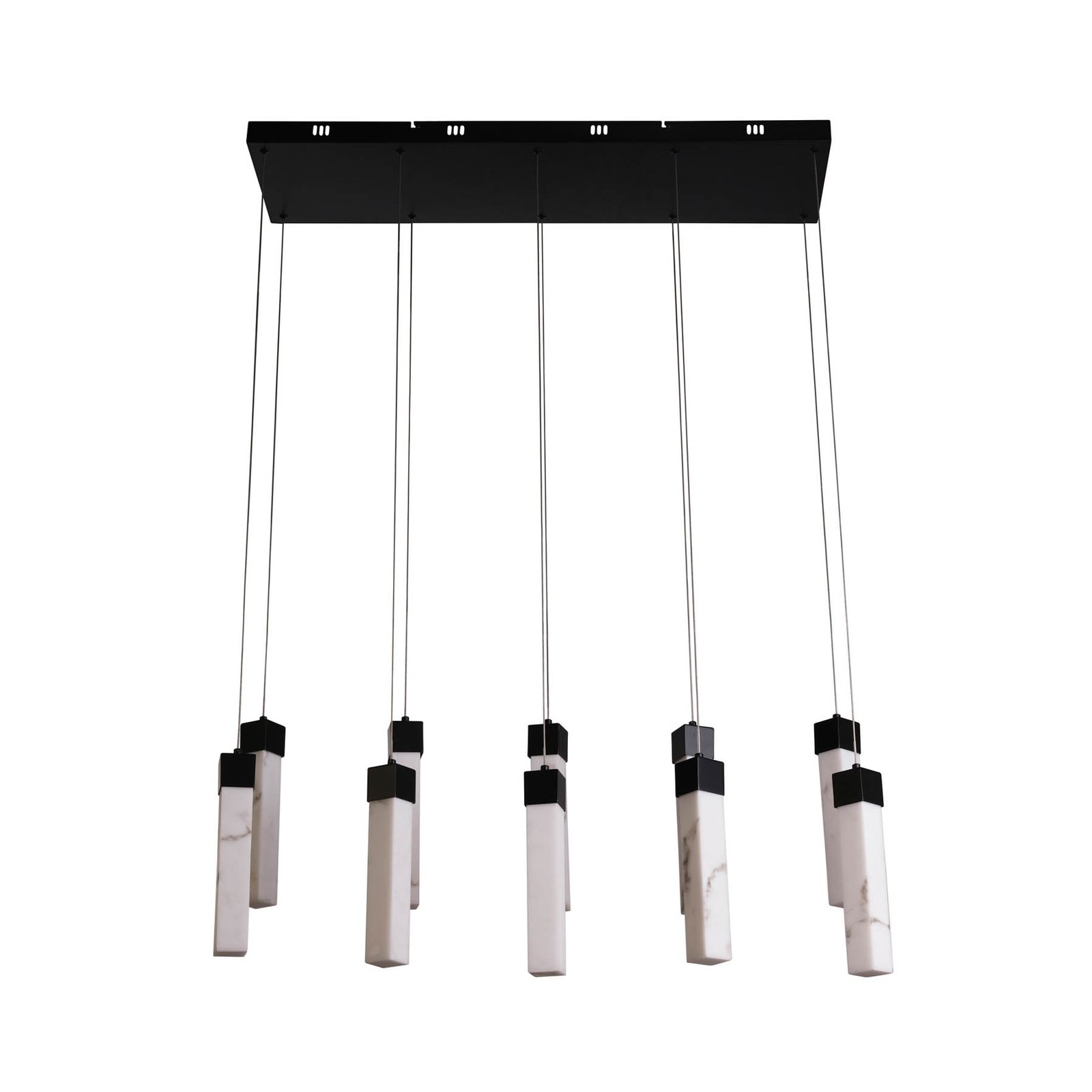 Suspension LED Moonbeam à 10 lampes, noir, blanc, métal