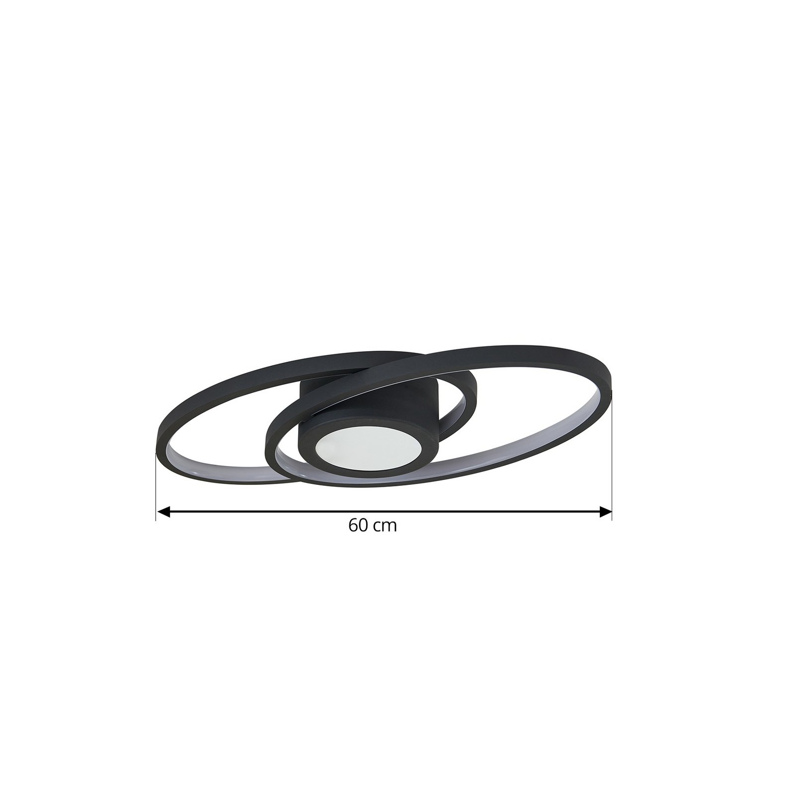 Thalina LED Mennyezeti Lámpa 60cm Fekete/Fehér - Lindby