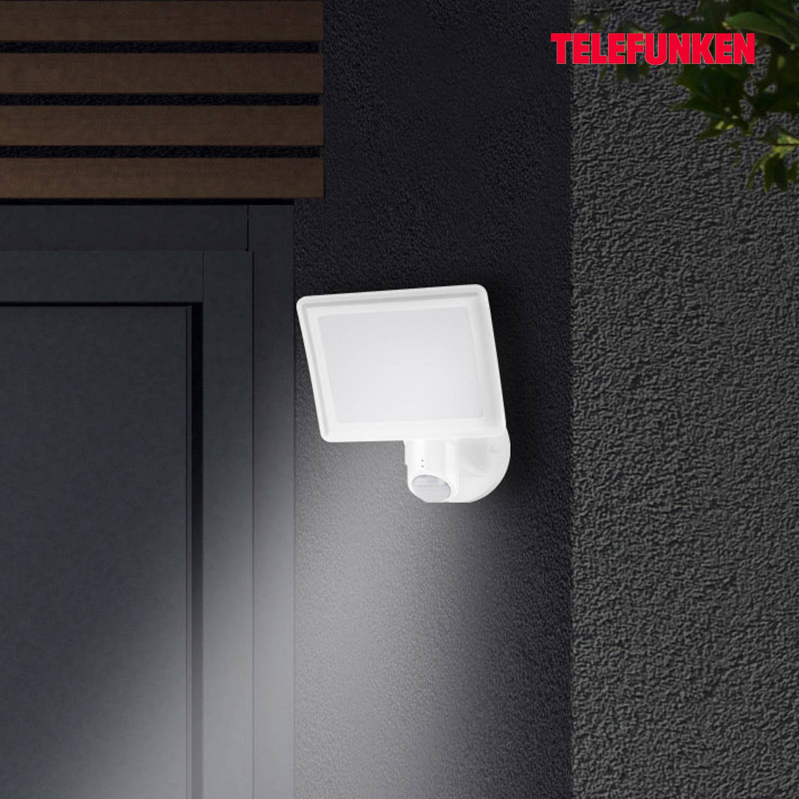 Telefunken Applique d’extérieur LED Lagos capteur blanche