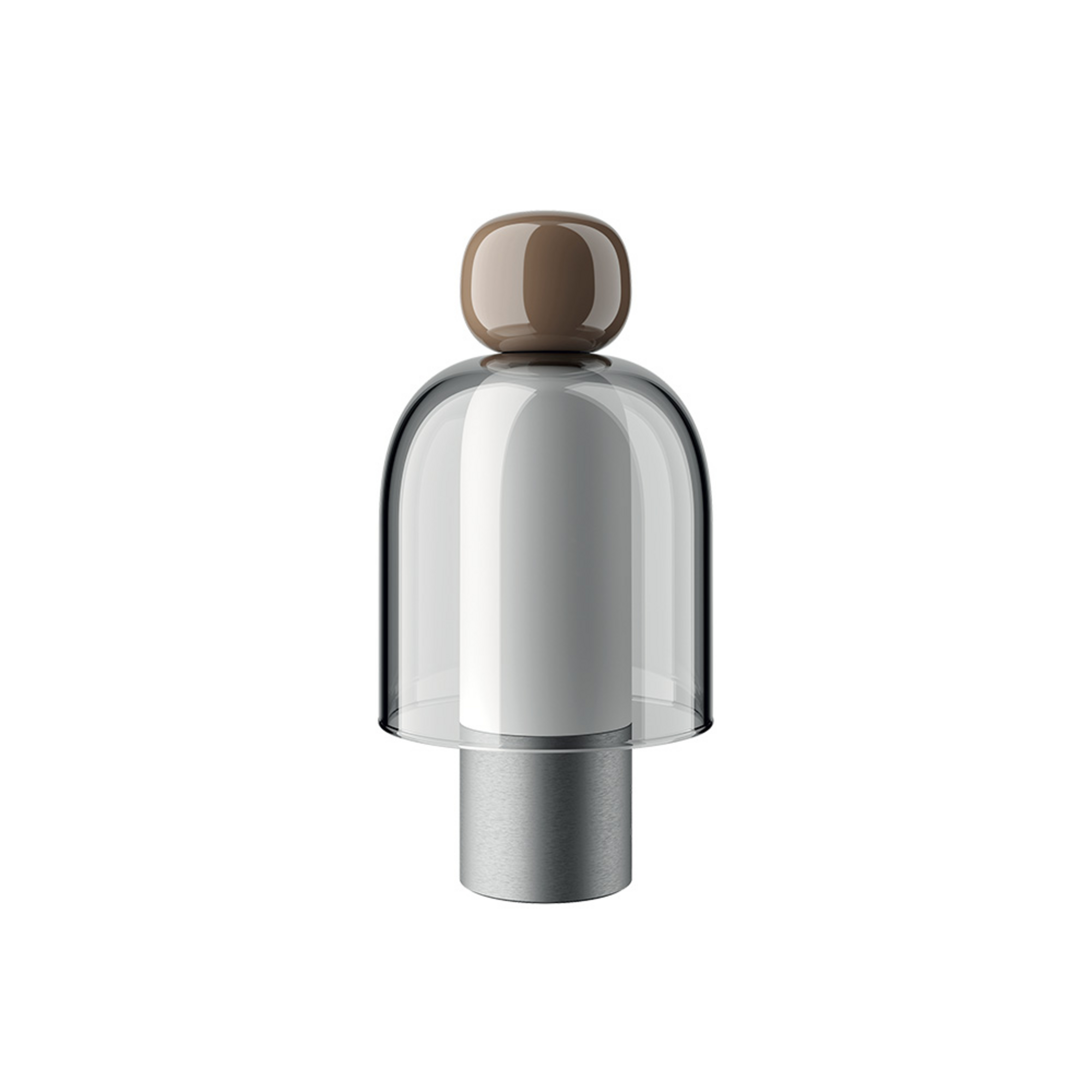 Easy Peasy ToGo table lamp, brown/aluminium, 24 cm - Lodes