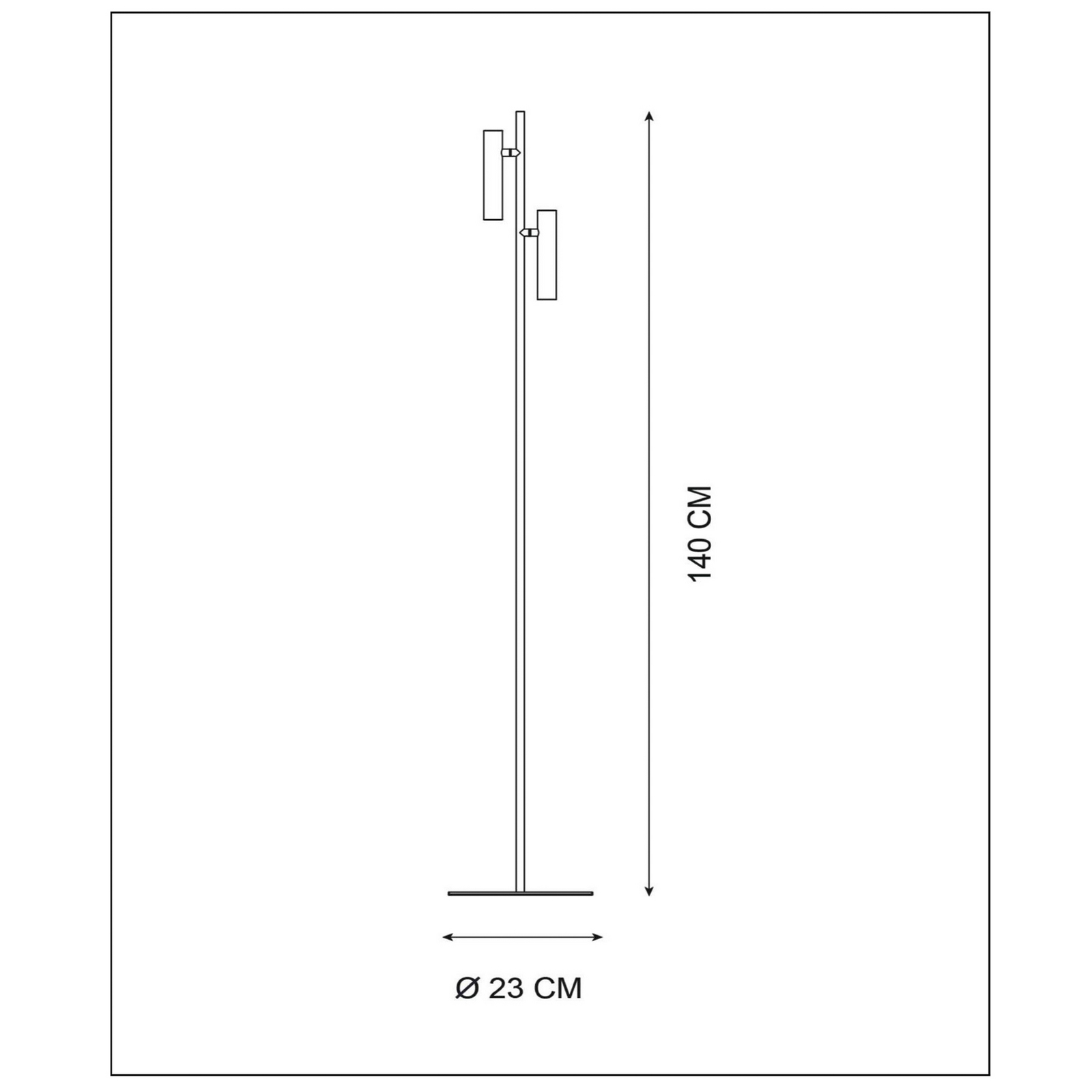 LED vloerlamp PHILON, zwart, 2-lamps, hoogte 140 cm, metaal LED vloerlamp PHILON, zwart, 2-lamps, hoogte 140 cm, metaal