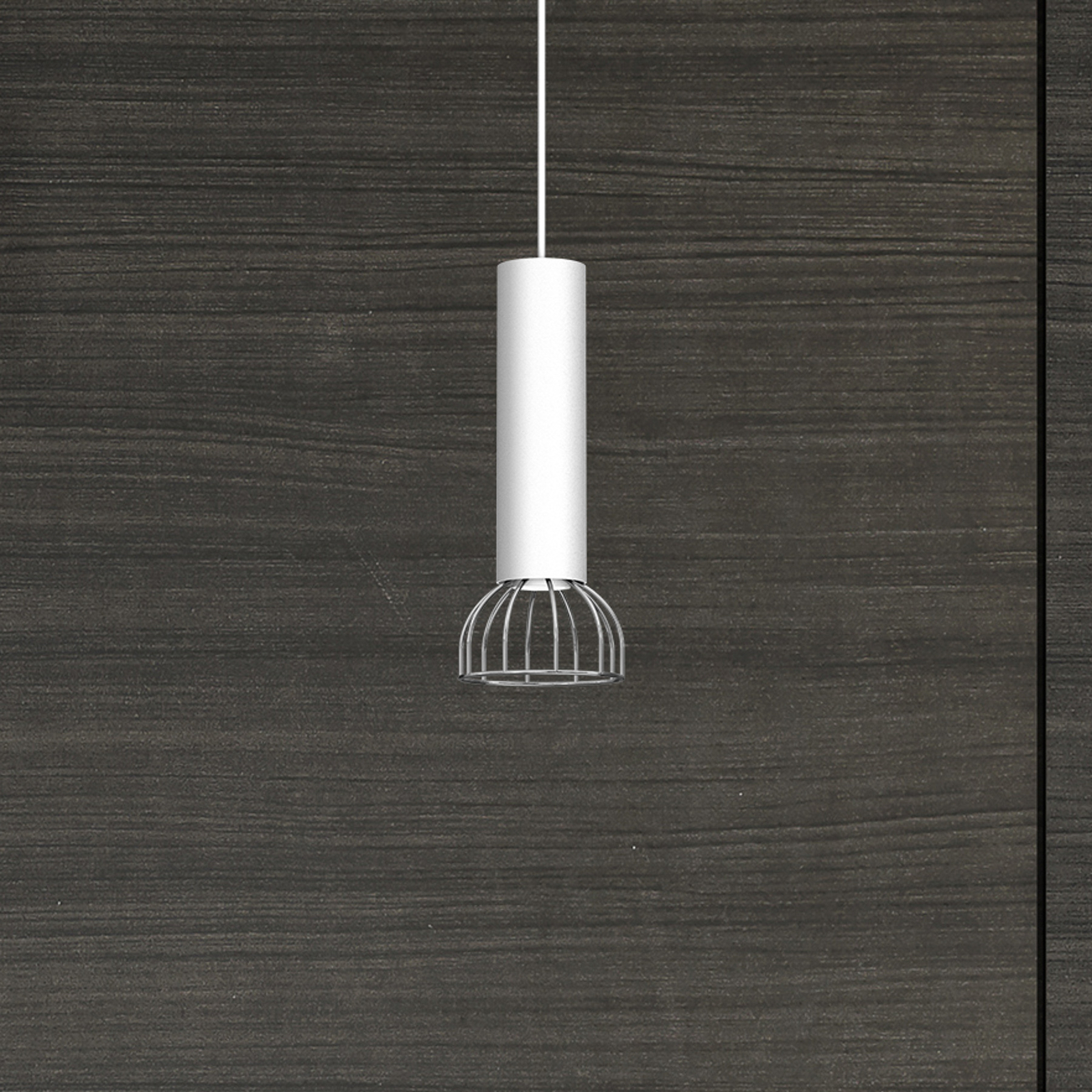 Danjel hanging light, 1-bulb, white/silver