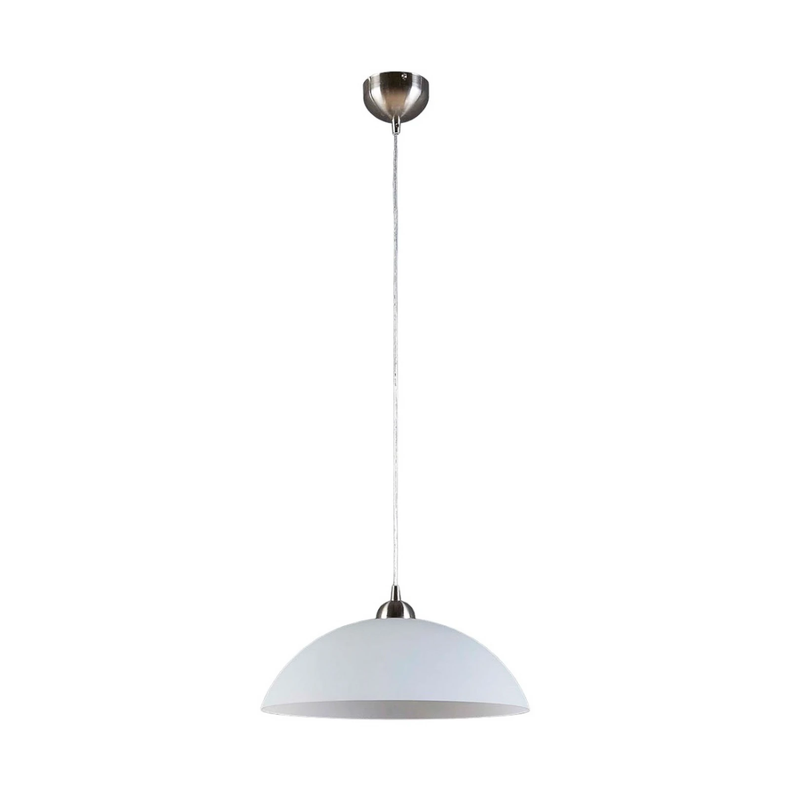 Lampada a sospensione Lindby Valeria, bianca, vetro, Ø 40 cm, E27