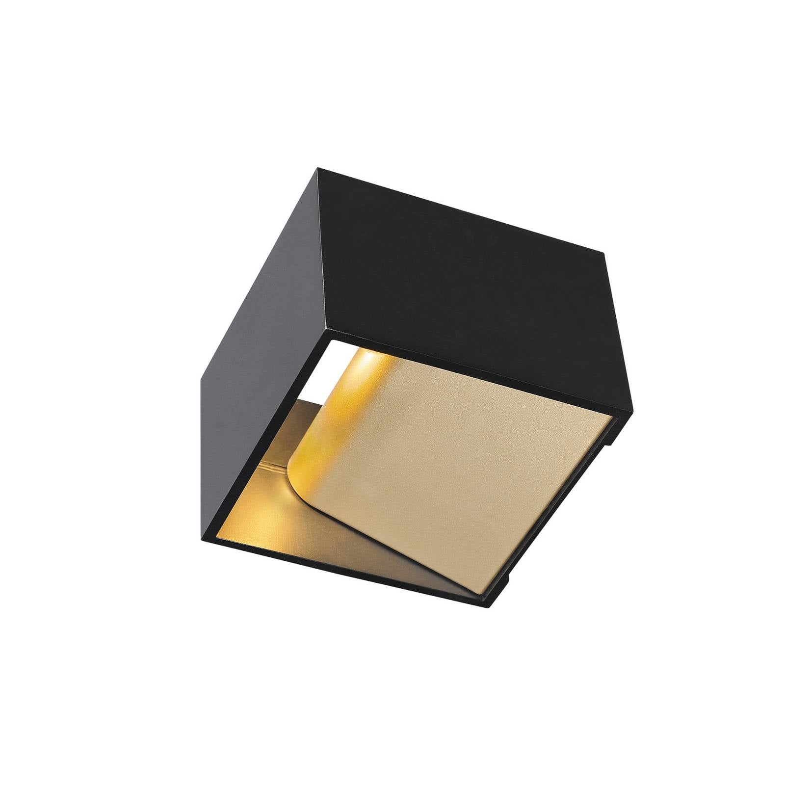 SLV LED-Wandlampe Logs In, schwarz/weiß, Alu, Breite 10 cm