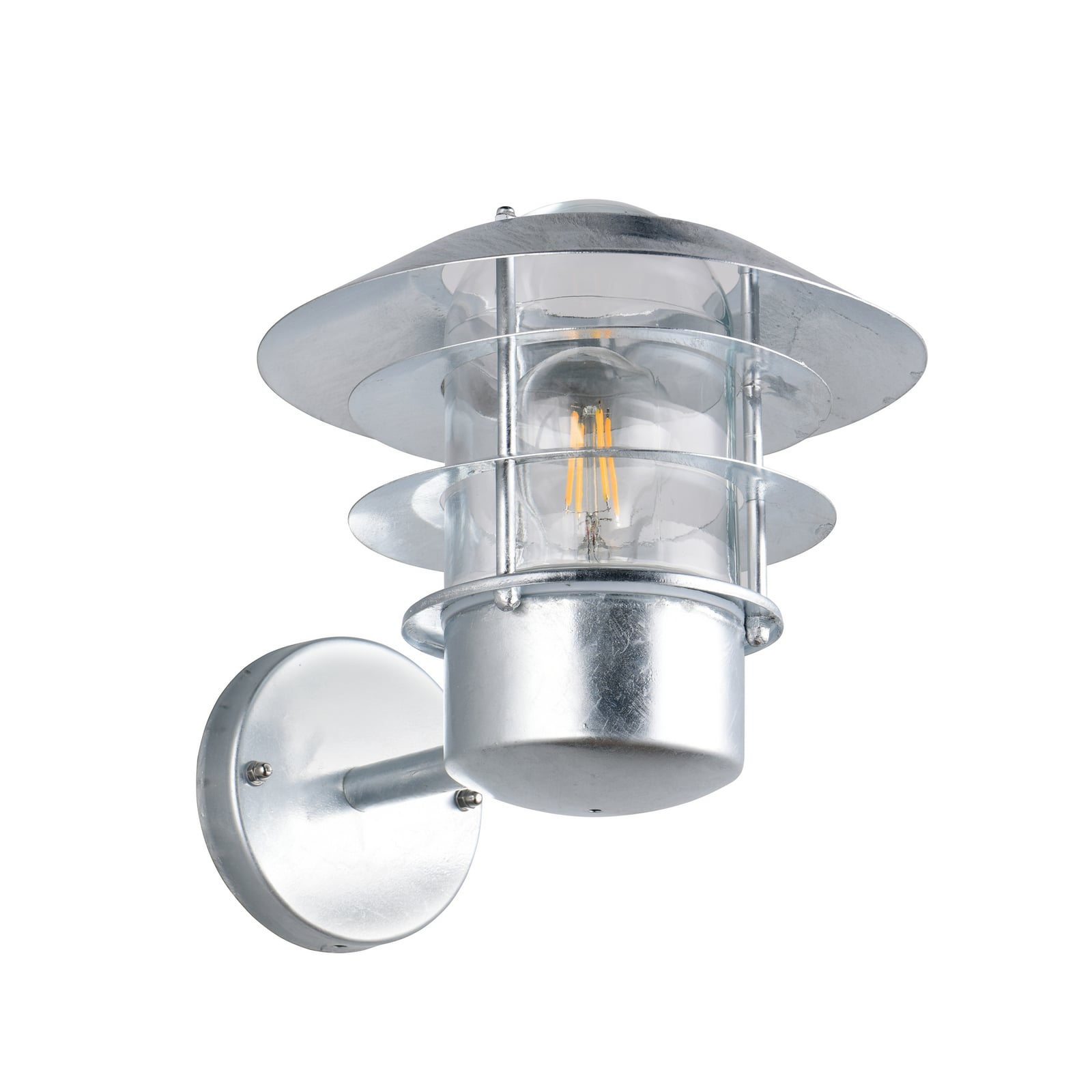 Utendørs vegglampe Ruvuuma sinkfarget Ø 22 cm oppadrettet