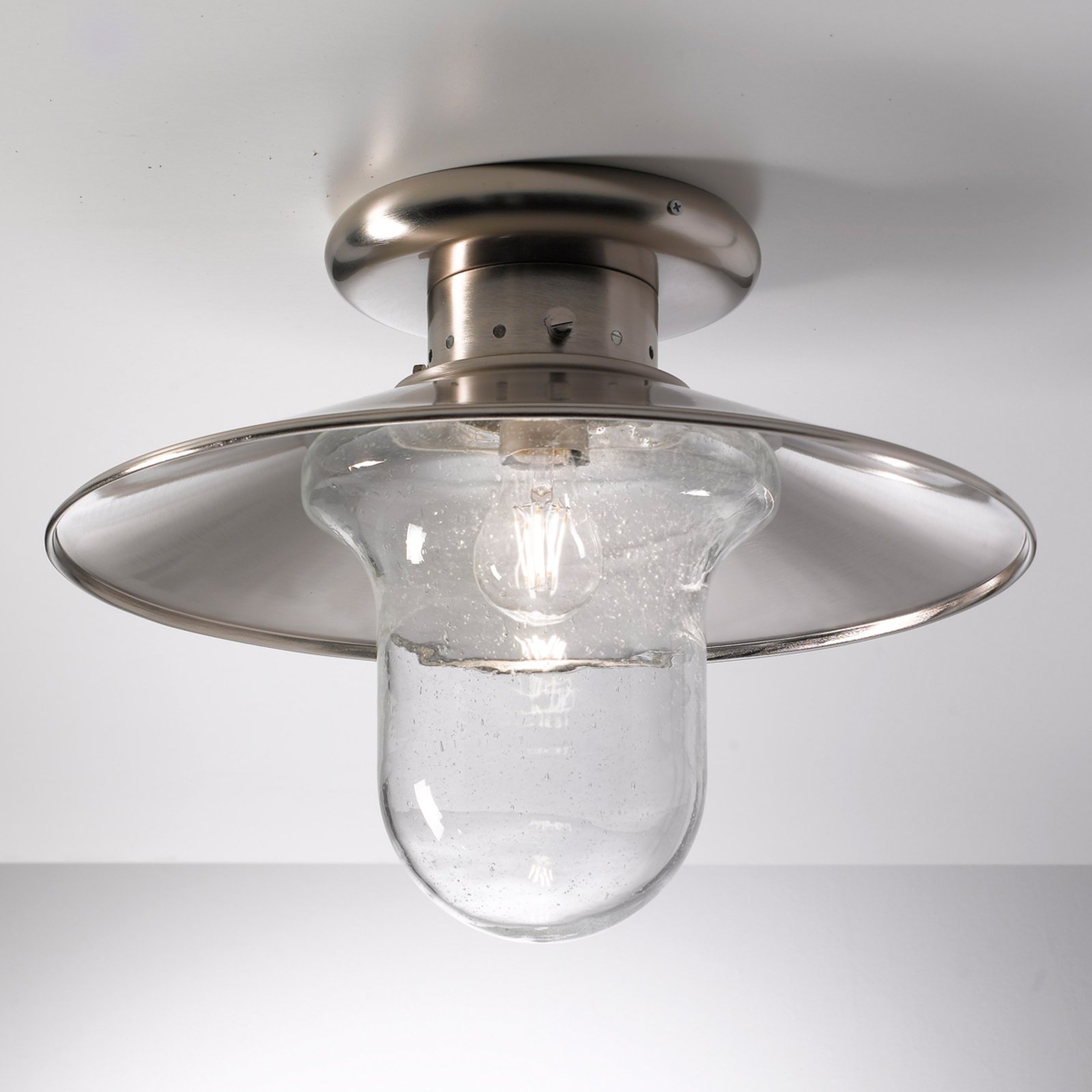Cremasco Maestrale ceiling light, clear glass lampshades, for Living / Dining Room, metal, glass, E27, 60 W, energy efficiency: A++, H: 34 cm