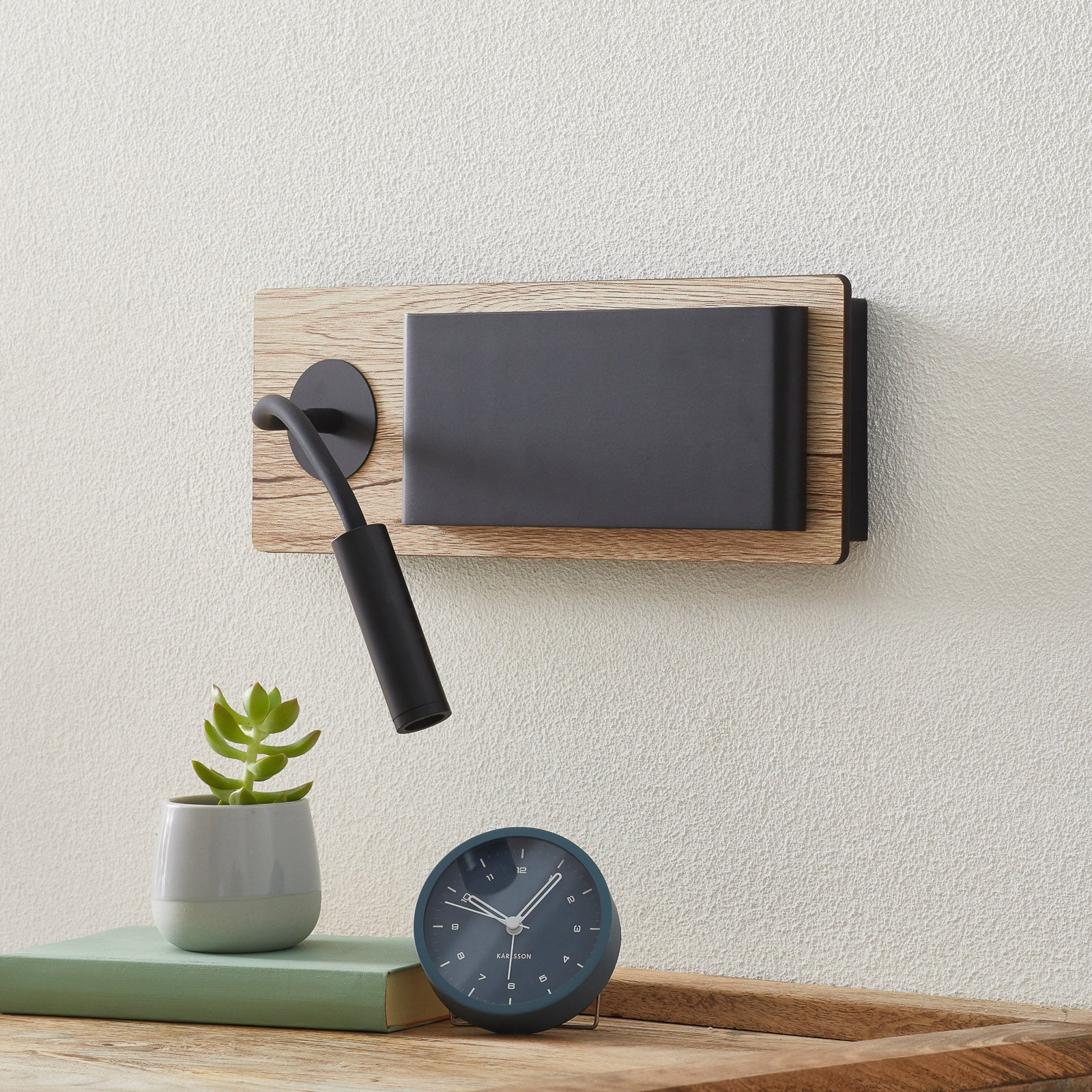 Mood wandlamp, indirect licht met leeslamp, zwart