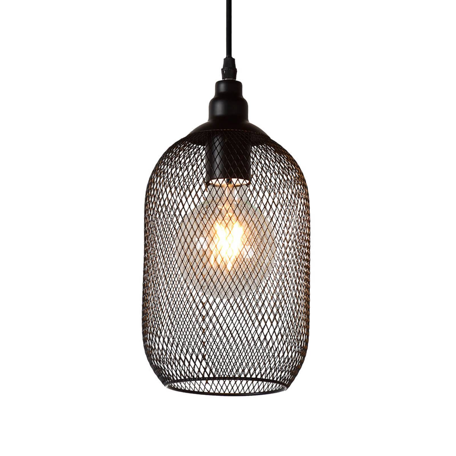 Suspension Mesh à une lampe noire Ø 15 cm