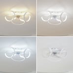 Lindby LED mennyezeti ventilátor Lomata, fehér, csendes, Ø 23 cm