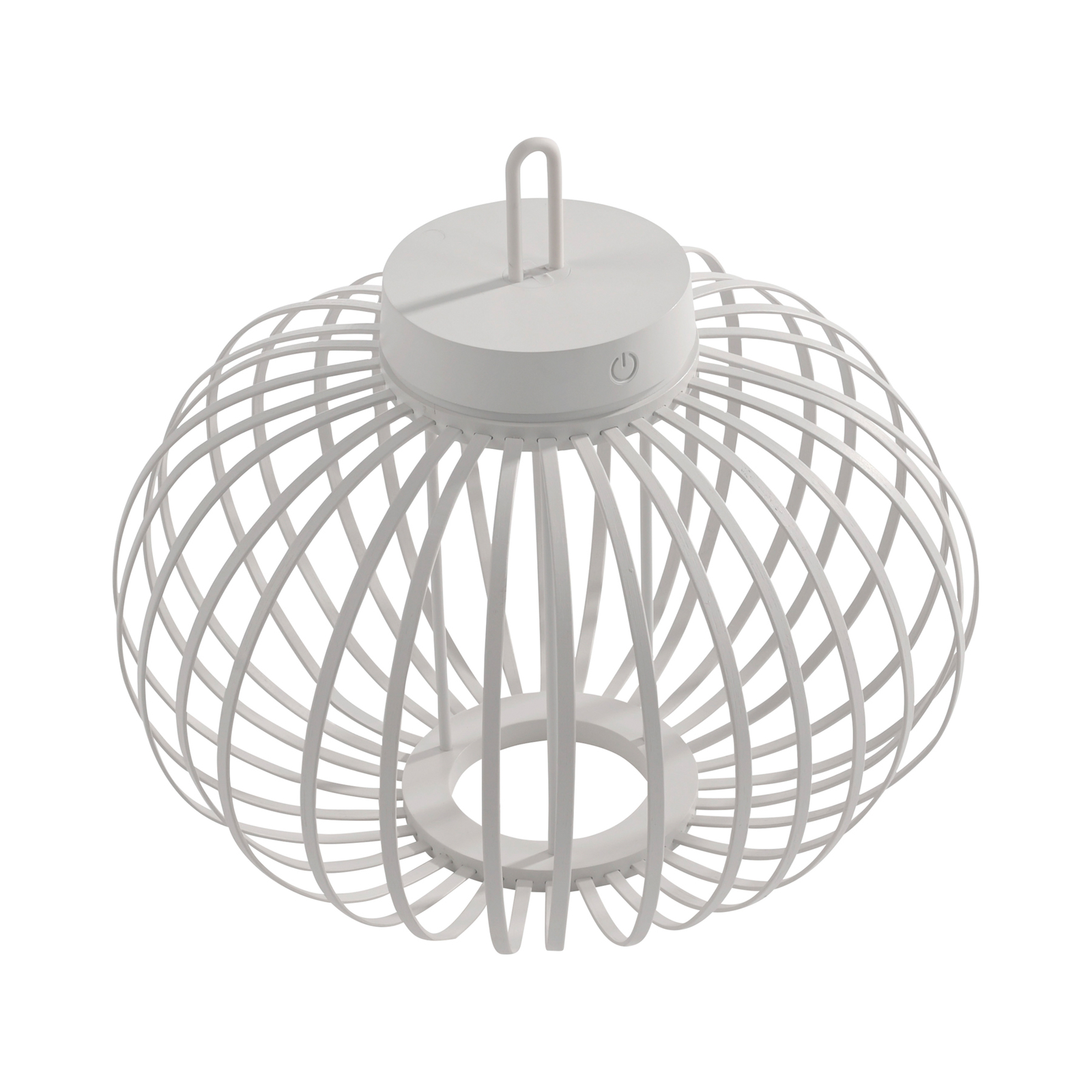 JUST LIGHT. Lampe de table LED rechargeable Akuba, blanc, 33 cm, bambou