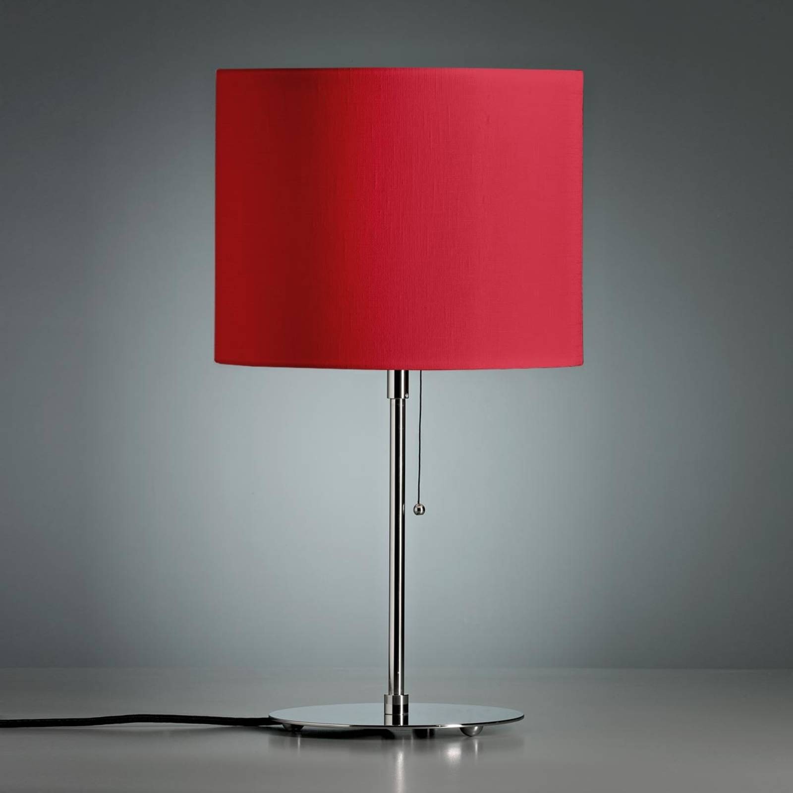 Image of Lampe à poser avec abat-jour lin couleur rouge 