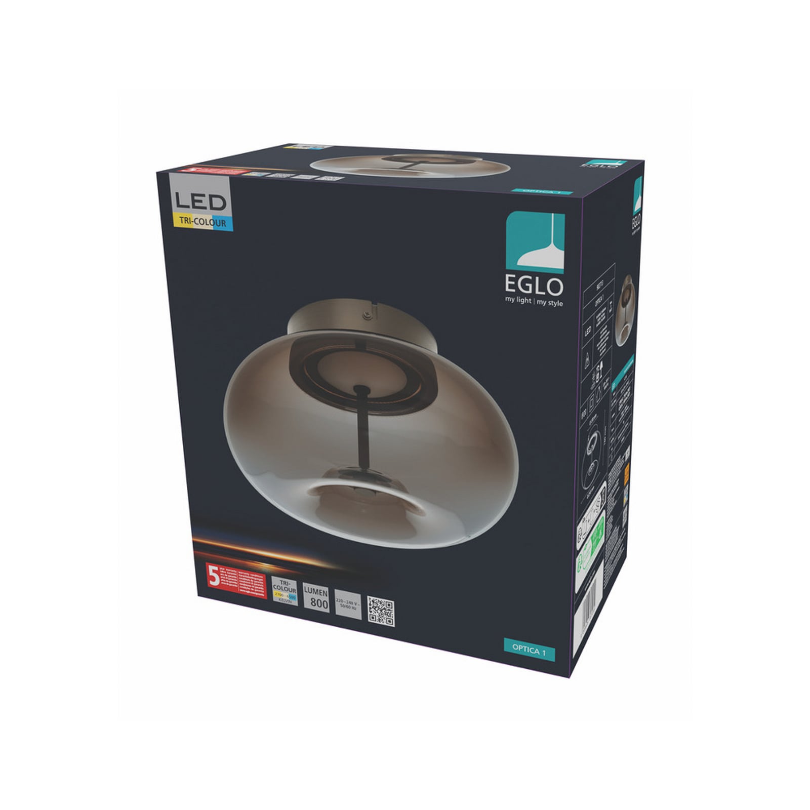 Plafón LED OPTICA 1 de EGLO, bronce/marrón, Ø 25 cm, CCT Plafón LED OPTICA 1 de EGLO, bronce/marrón, Ø 25 cm, CCT