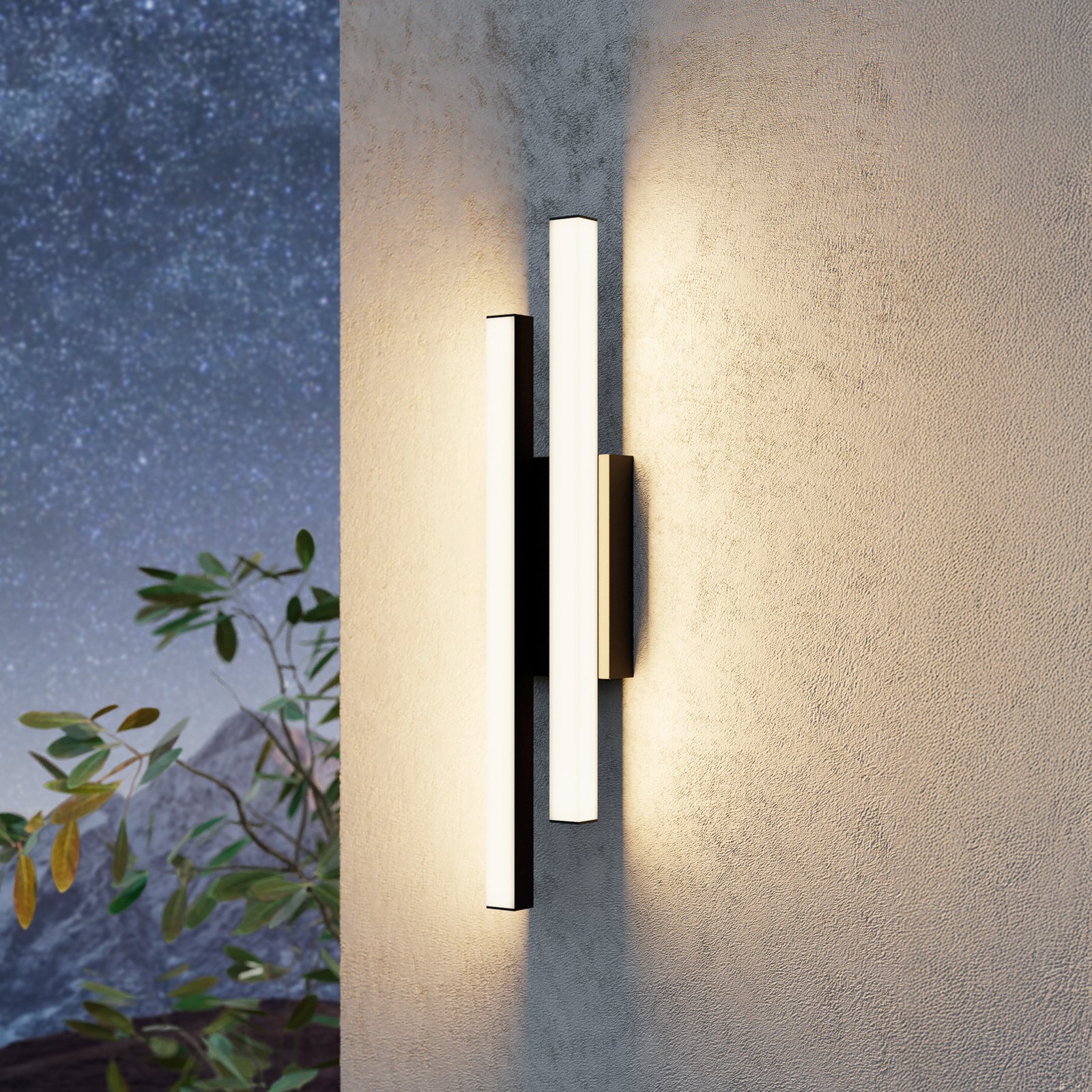 Serricella LED buitenwandlamp, zwart