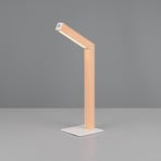 LED rechargeable table lamp Skip, MDF, wood-coloured, height 37.5 cm