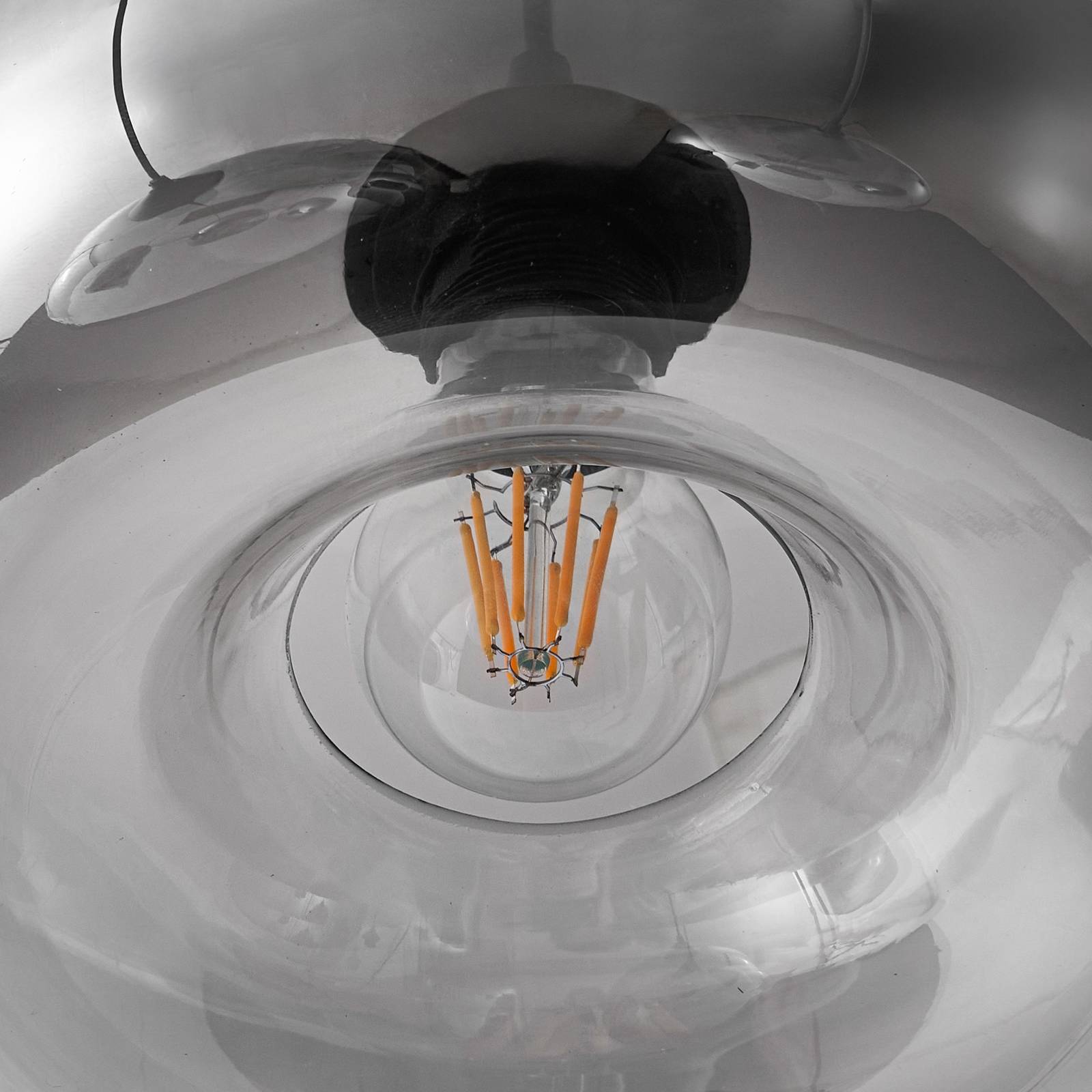 Żyrandol Lindby Marla, 6-punktowa, szkło, dymnoszara