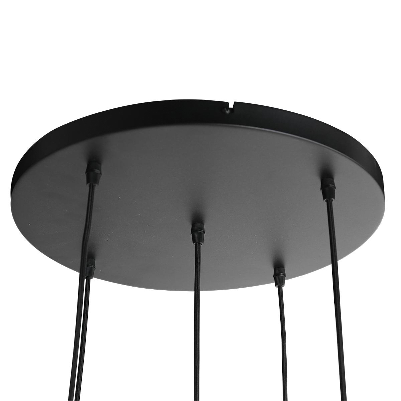 Suspension Bollique, 5 lampes rondes, noir, GU10 + E27