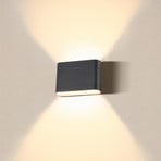 SLV Lampă de perete ovală pentru exterior, sus/jos CCT 13,5 cm negru