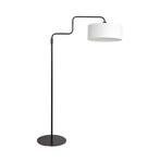 Põrandalamp Bloeba, must/valge, kõrgus 165 cm, lina